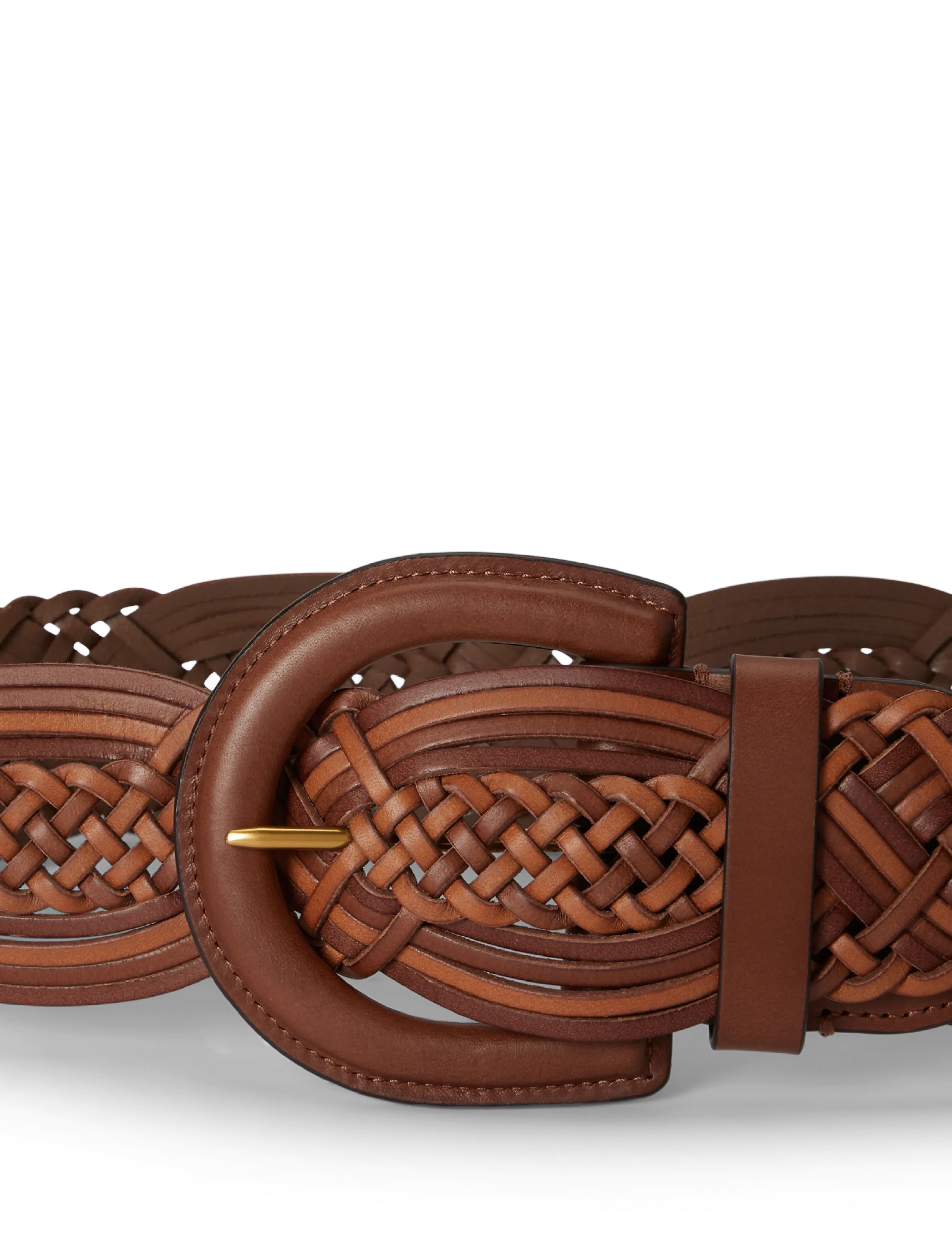 Lauren Ralph Lauren - Braided Vachetta Leather Wide Belt - læderbælter - tan ombre - 1