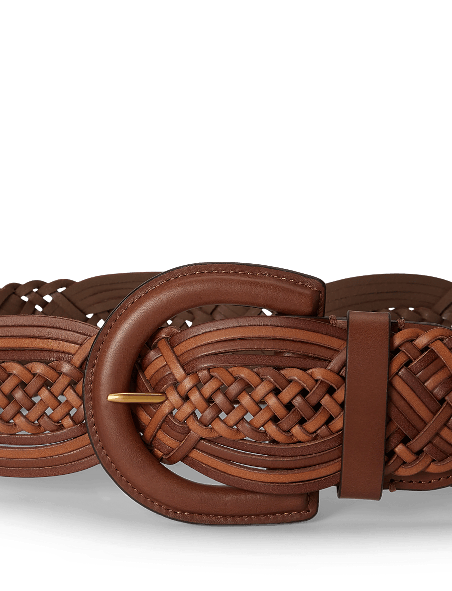 Lauren Ralph Lauren - Braided Vachetta Leather Wide Belt - læderbælter - tan ombre - 1