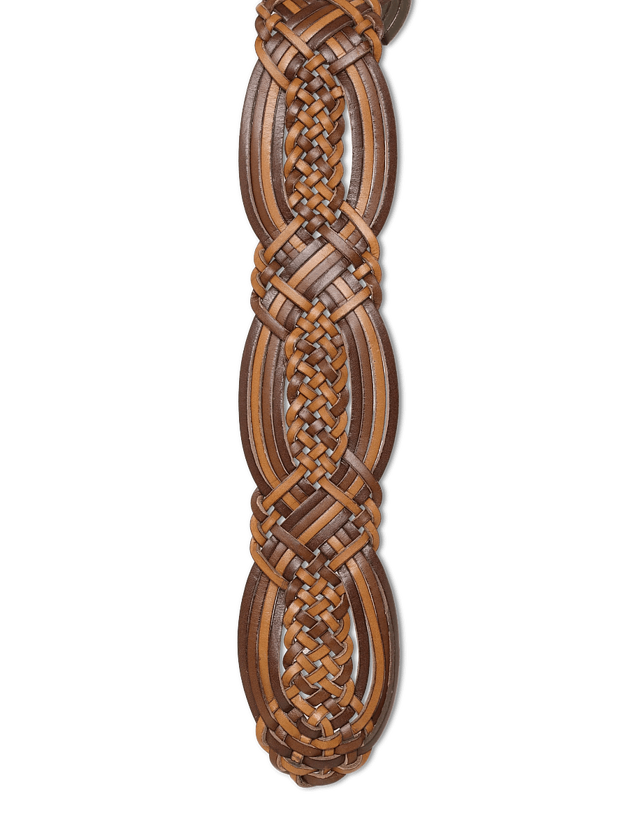 Lauren Ralph Lauren - Braided Vachetta Leather Wide Belt - læderbælter - tan ombre - 3