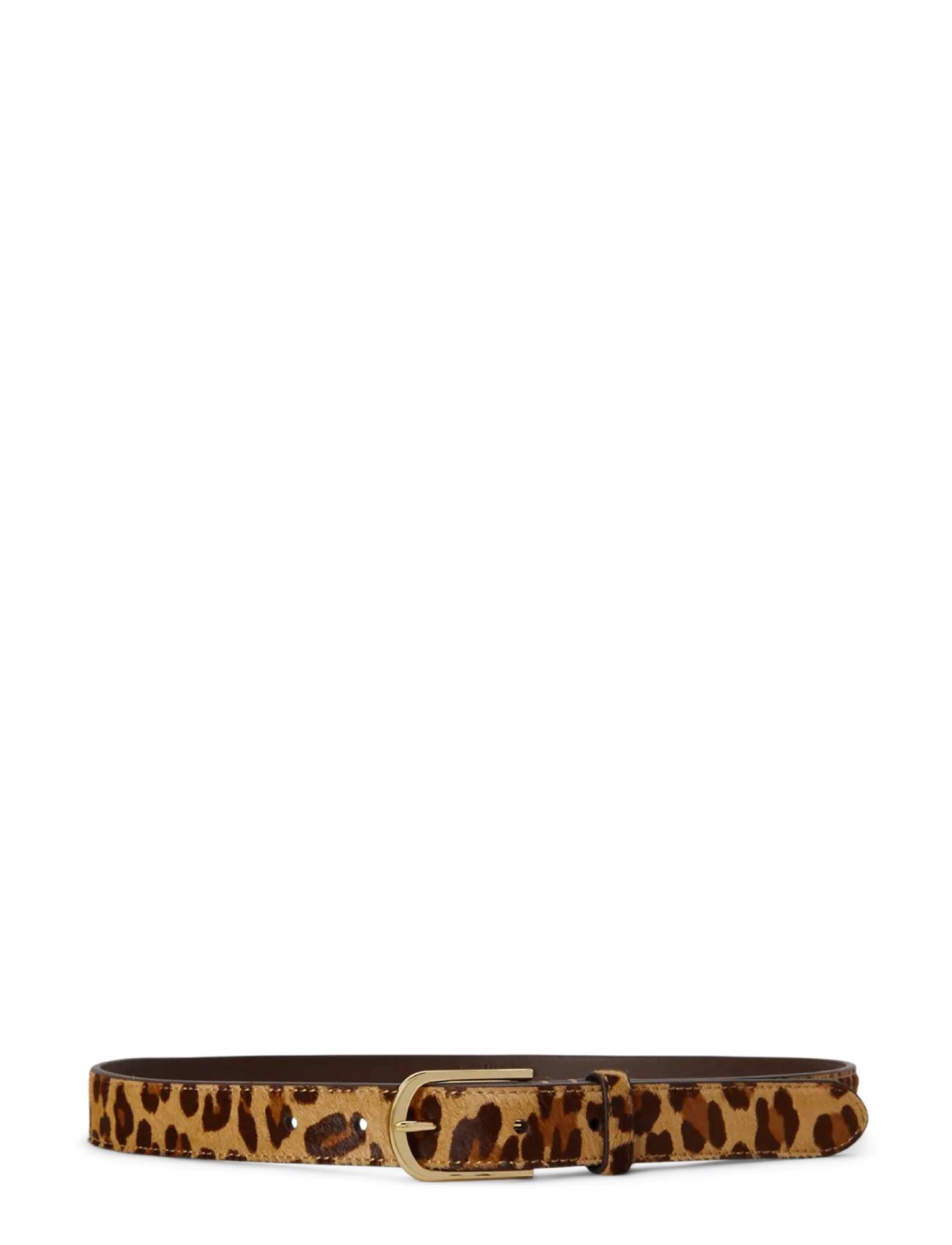 Lauren Ralph Lauren Rounded-Buckle Leopard-Print Skinny Belt - Nahkrihmad - MODERN LEOPARD/CH / beige