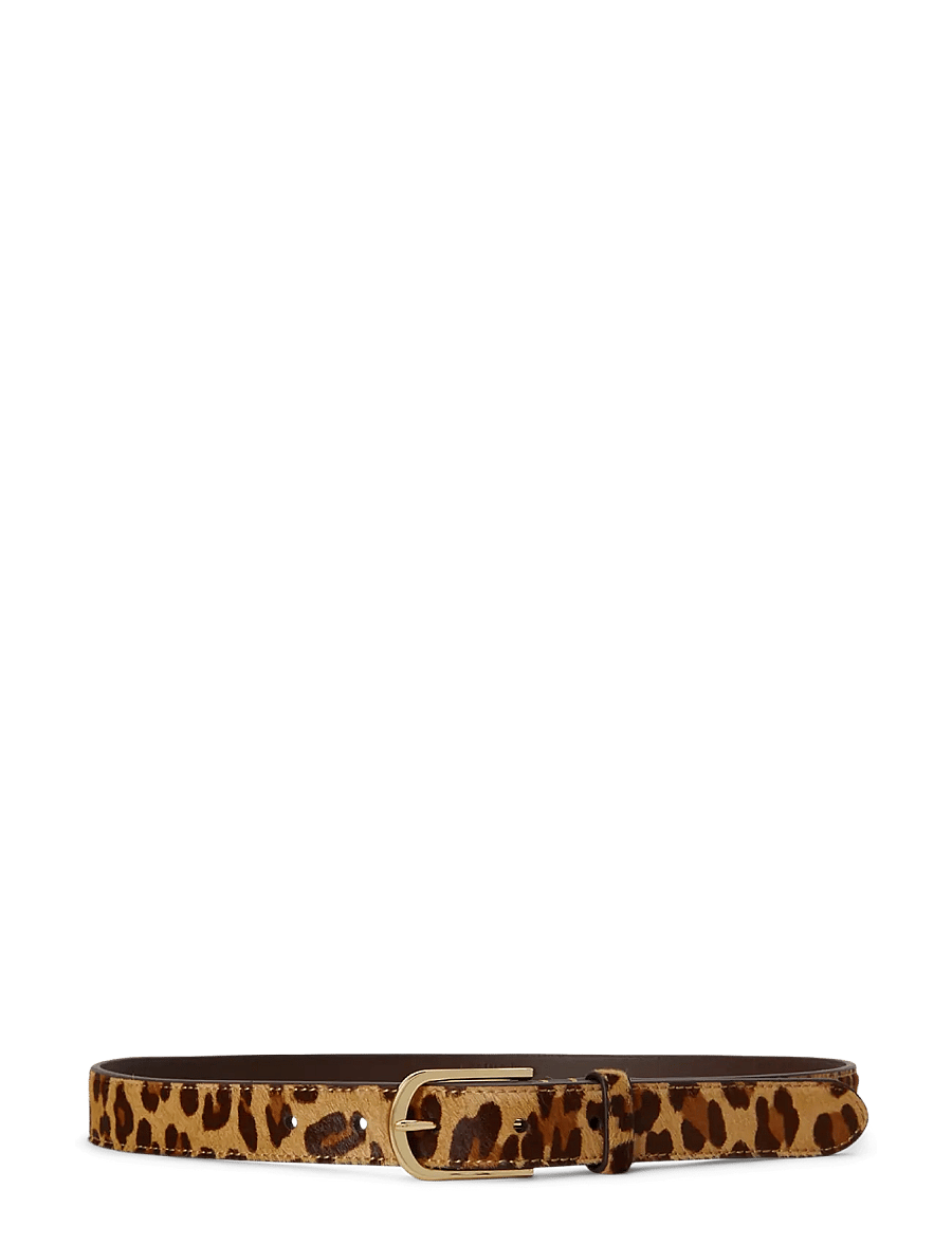 Lauren Ralph Lauren - Rounded-Buckle Leopard-Print Skinny Belt - nahkrihmad - modern leopard/ch - 1