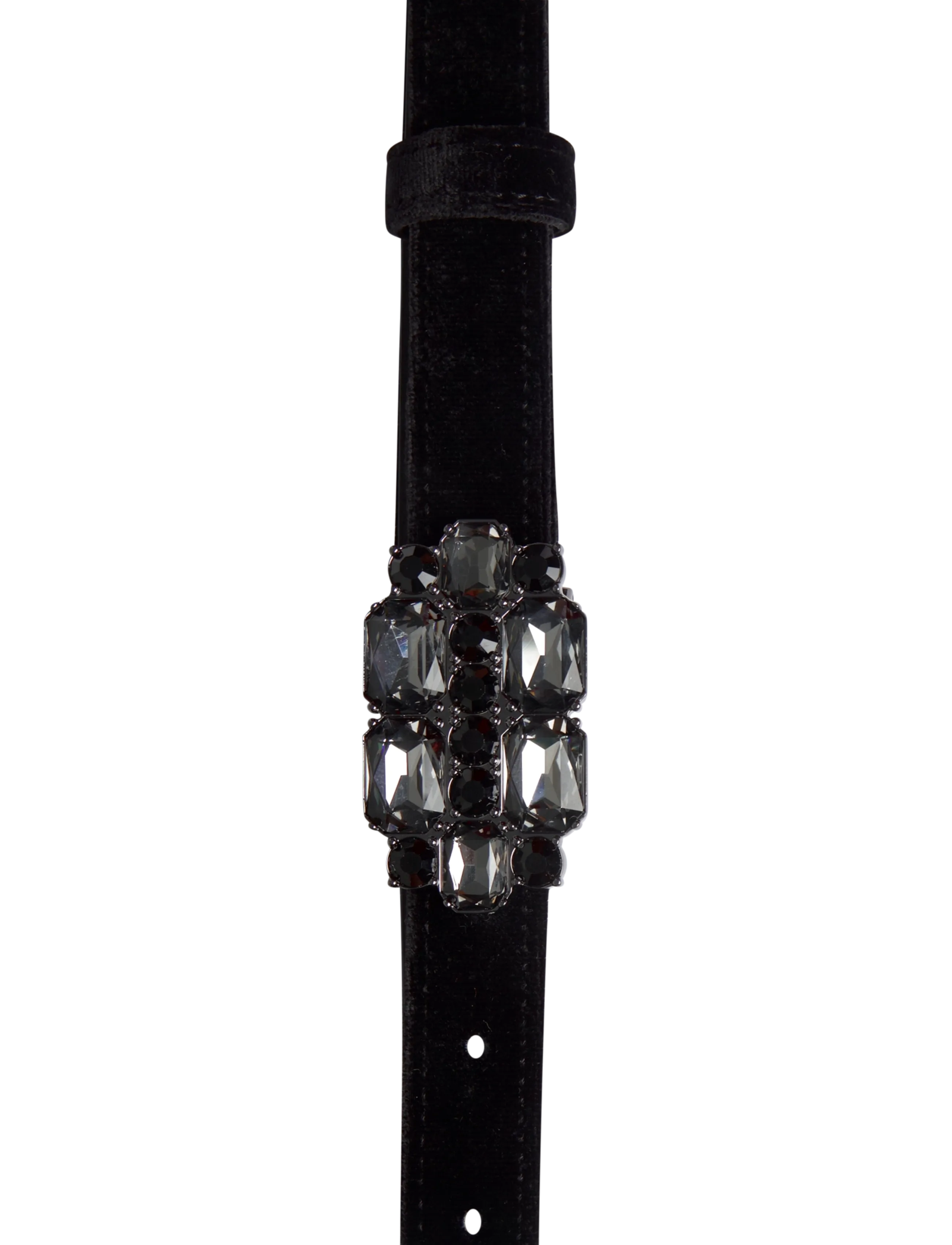 Lauren Ralph Lauren - Stone-Buckle Velvet Skinny Belt - sügisene kokkuhoid - black - 3