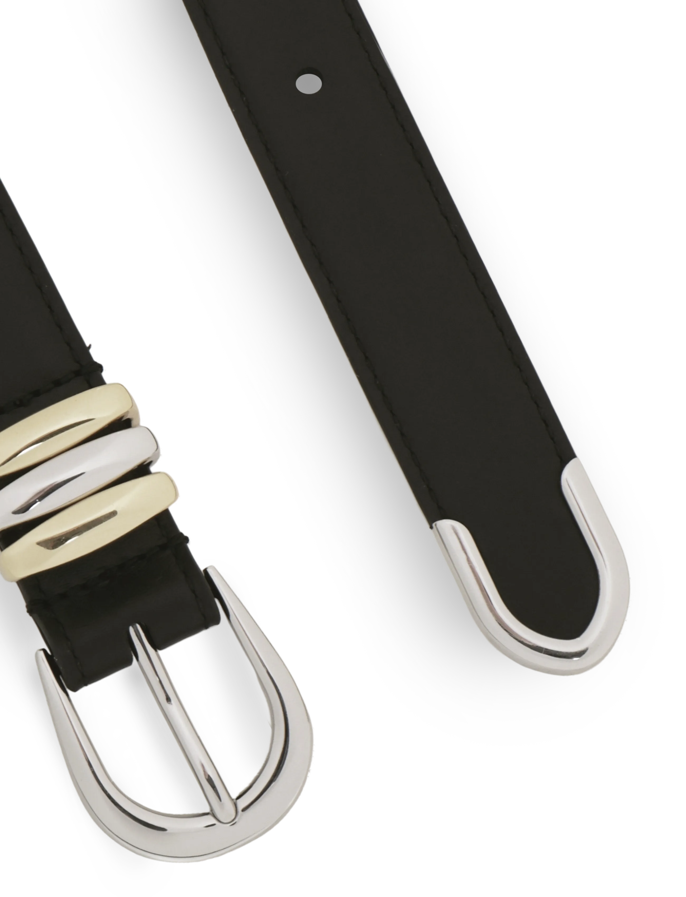 Lauren Ralph Lauren - Smalt läderskärp med metallhälla - höstfynd - black - 1