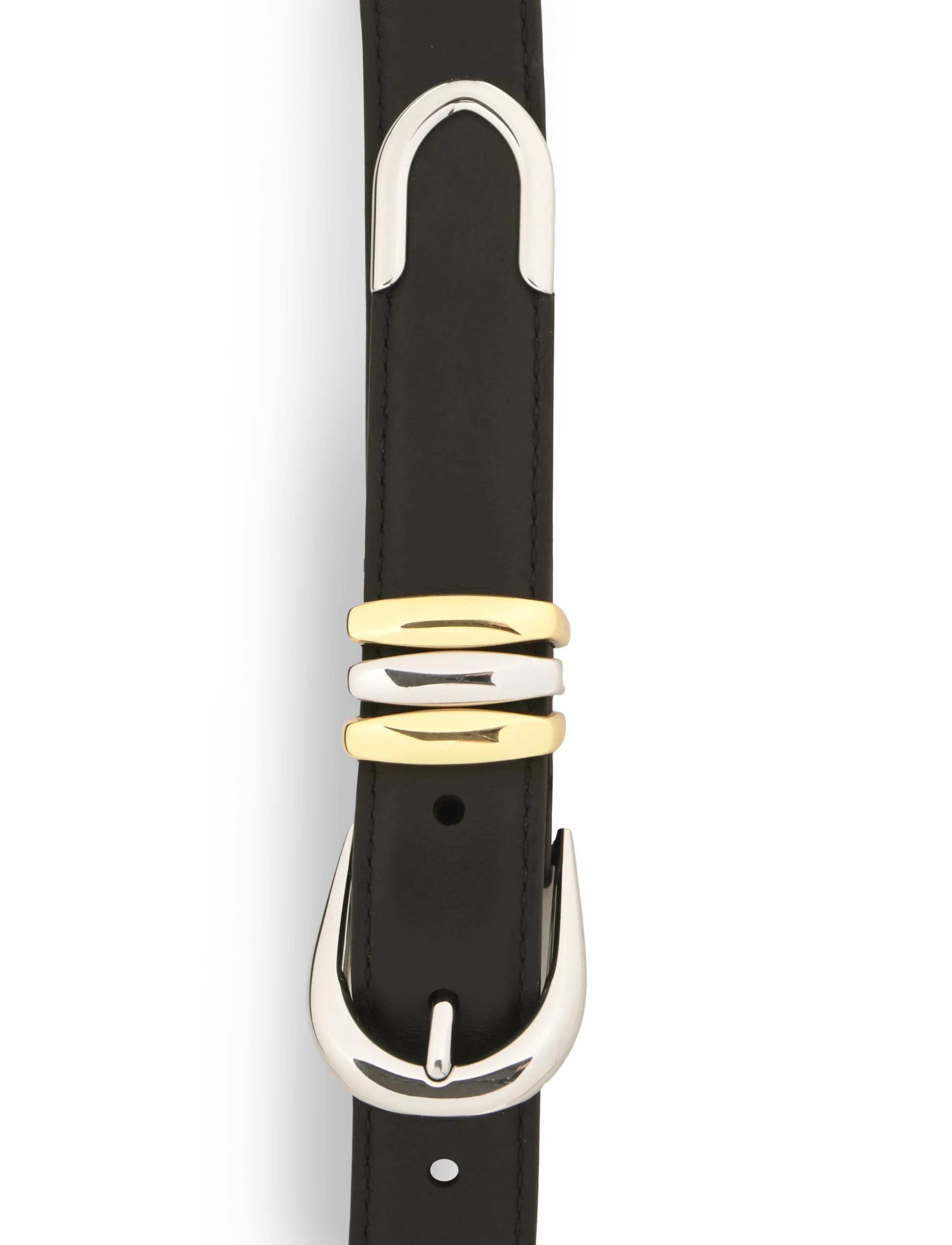 Lauren Ralph Lauren - Smalt läderskärp med metallhälla - höstfynd - black - 2