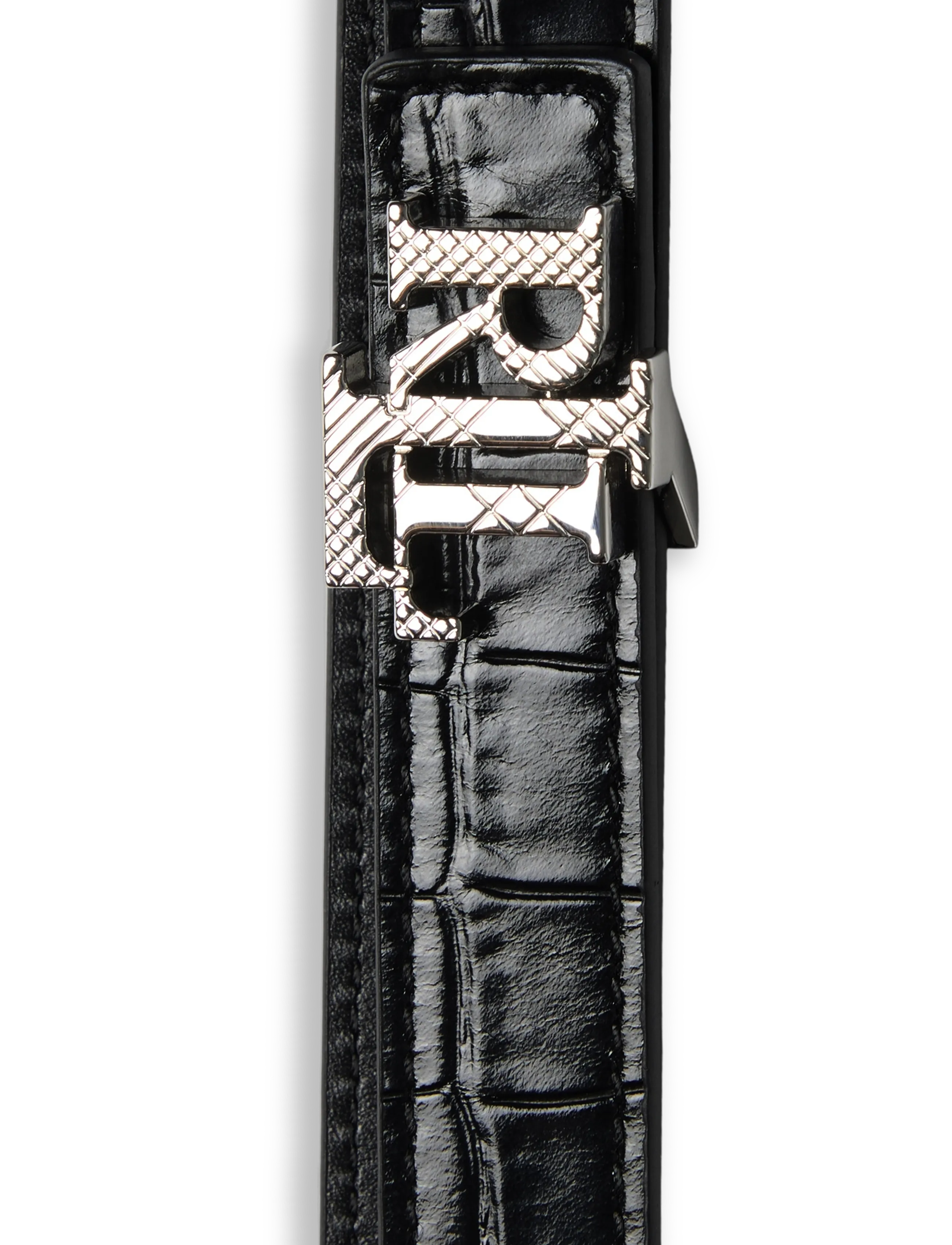 Lauren Ralph Lauren - Logo Reversible Embossed Skinny Belt - herbstersparnisse - black/black - 2