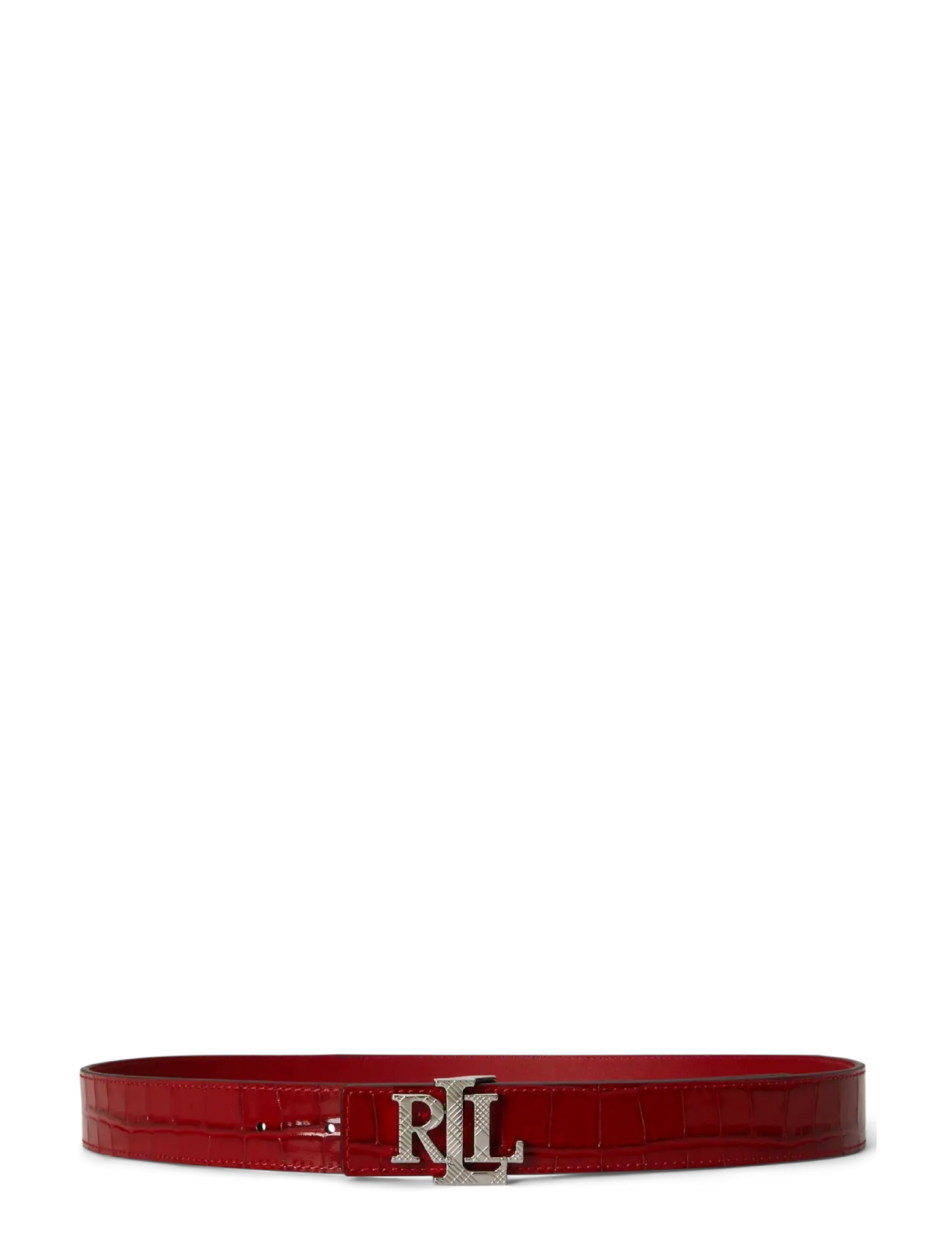 Lauren Ralph Lauren - Logo Reversible Croc-Embossed Belt - festive red/festi - 1