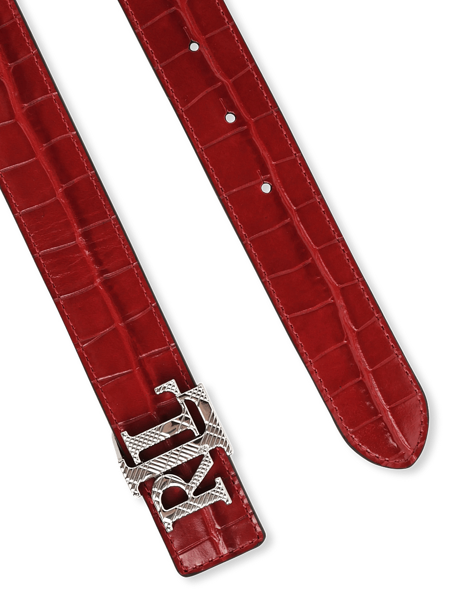 Lauren Ralph Lauren - Logo Reversible Croc-Embossed Belt - ledergürtel - festive red/festi - 2