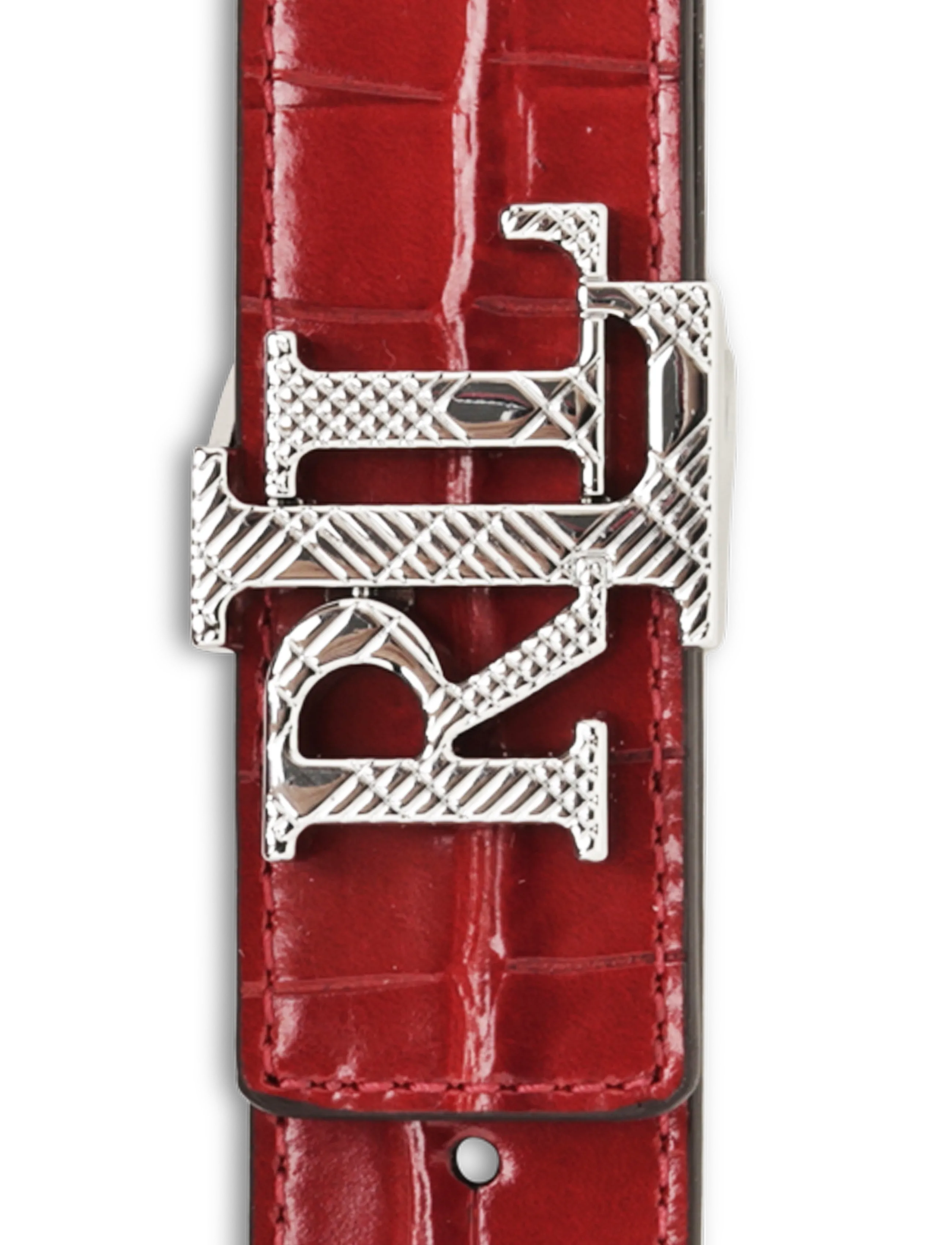 Lauren Ralph Lauren - Logo Reversible Croc-Embossed Belt - leather belts - festive red/festi - 3