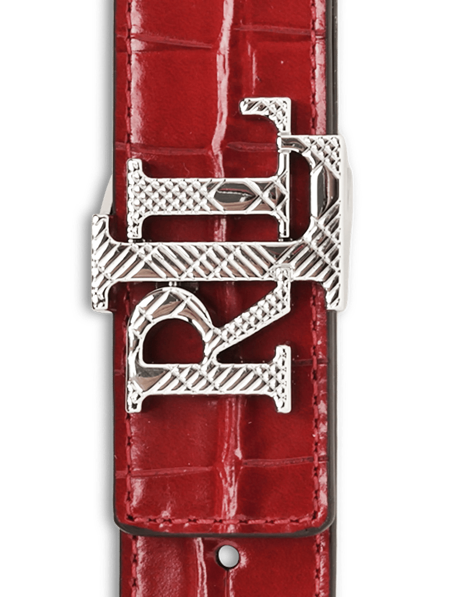 Lauren Ralph Lauren - Logo Reversible Croc-Embossed Belt - ledergürtel - festive red/festi - 3