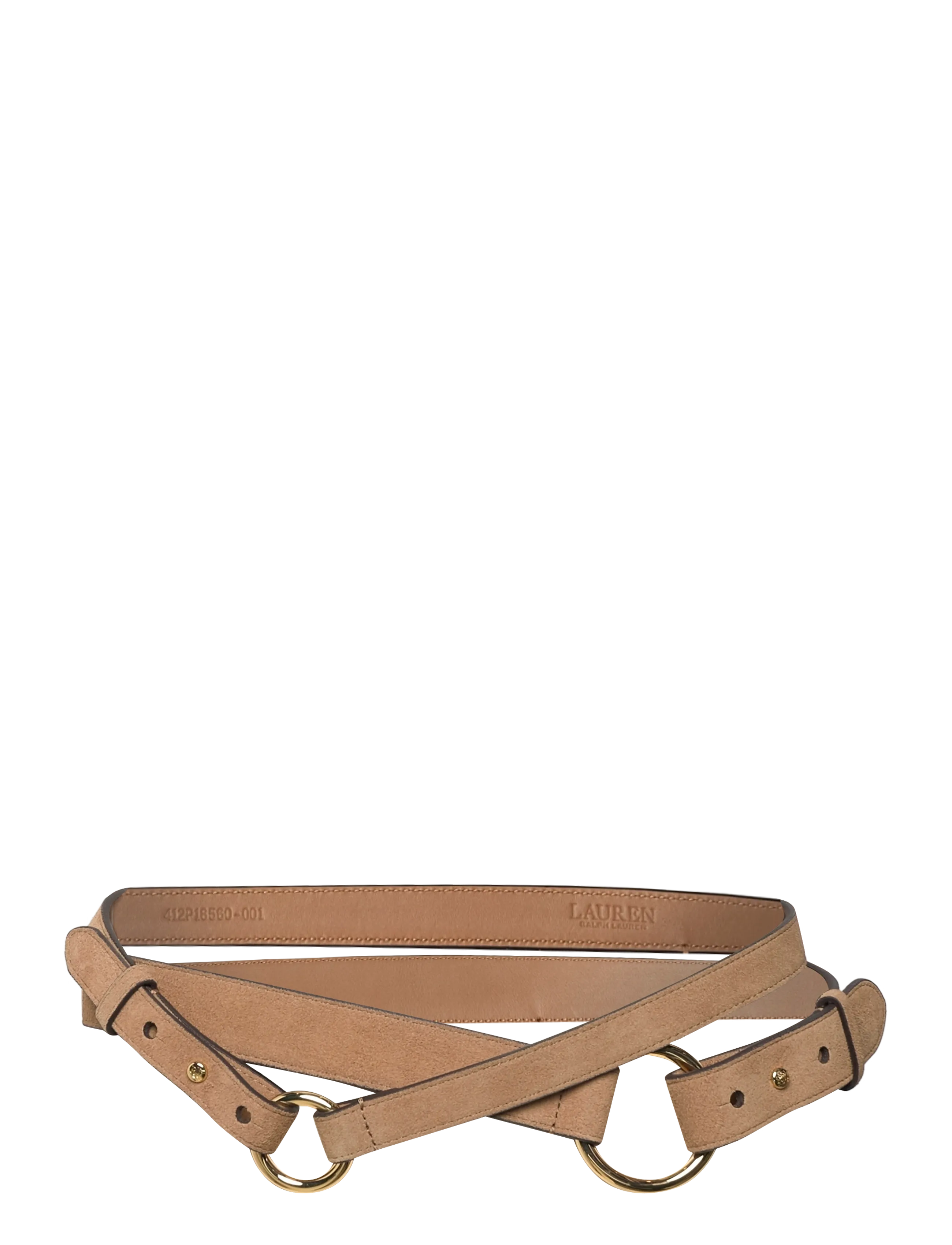 Lauren Ralph Lauren Suede O-Ring Stacked Wide Belt - Ralph Lauren - CAMEL / brown