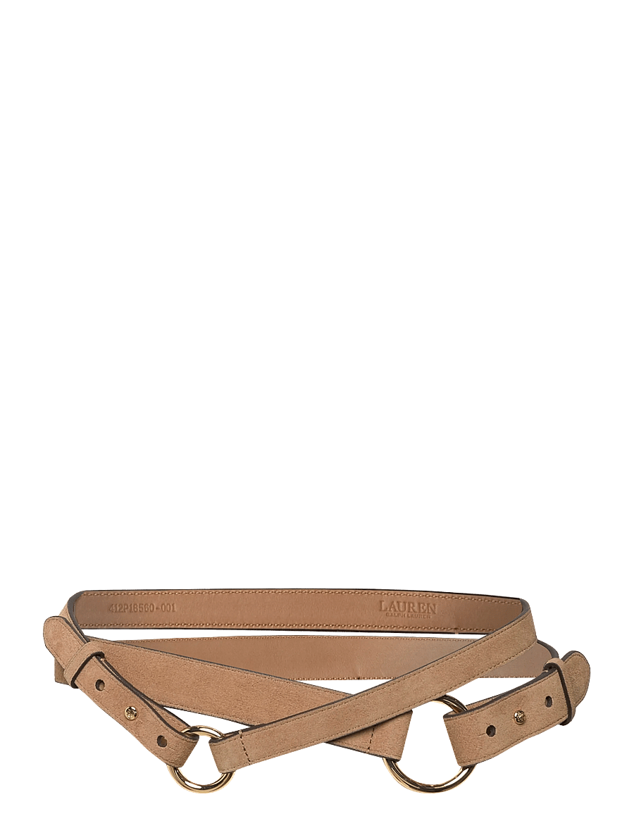 Lauren Ralph Lauren - Suede O-Ring Stacked Wide Belt - camel - 0