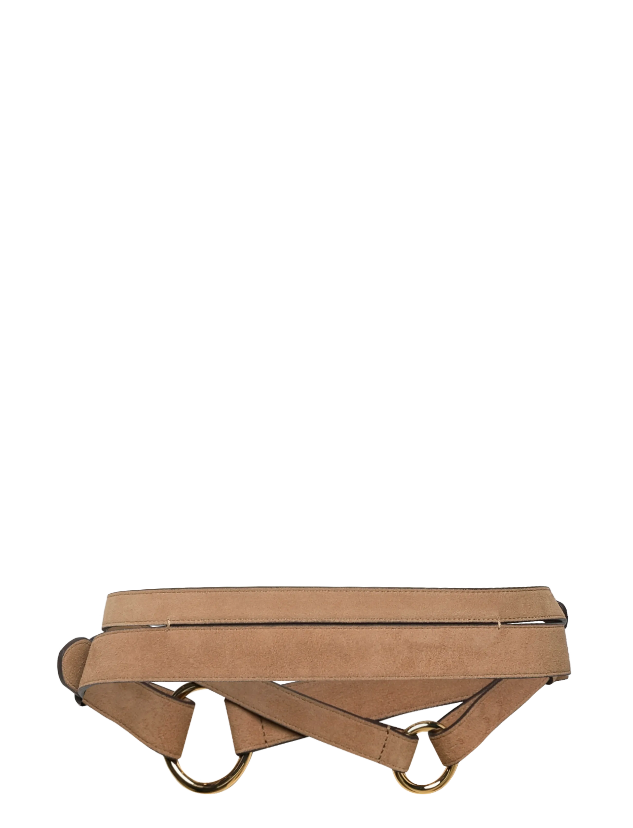 Lauren Ralph Lauren - Suede O-Ring Stacked Wide Belt - camel - 1