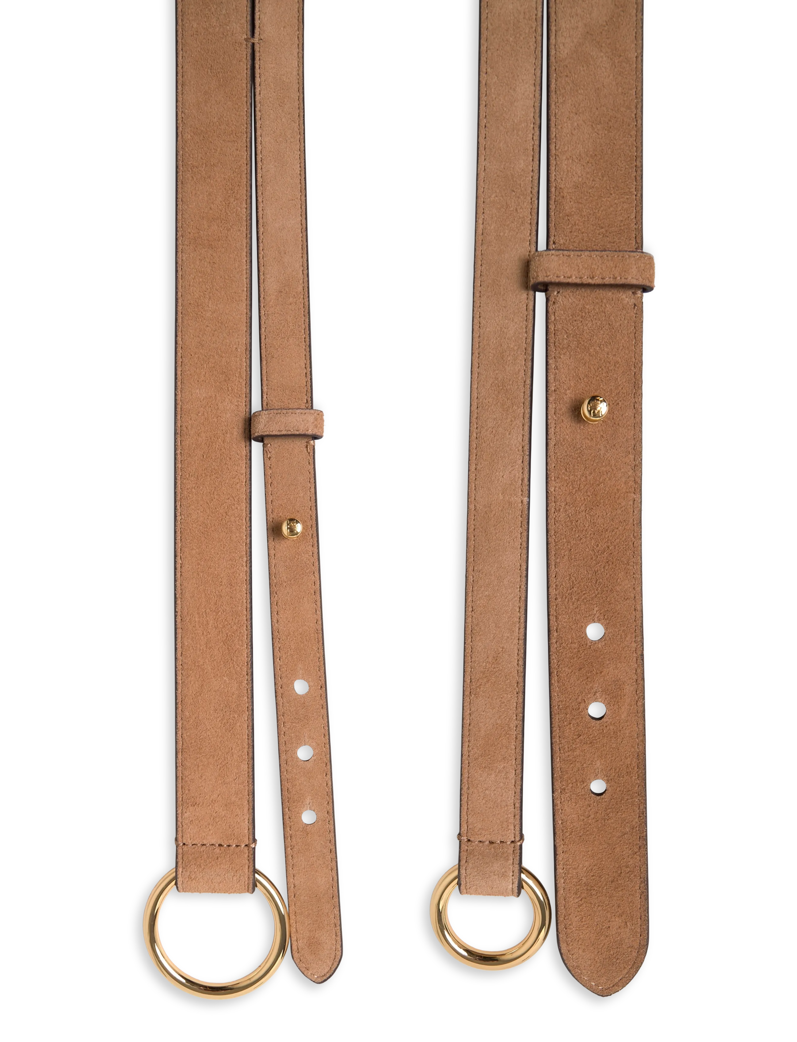 Lauren Ralph Lauren - Suede O-Ring Stacked Wide Belt - camel - 2