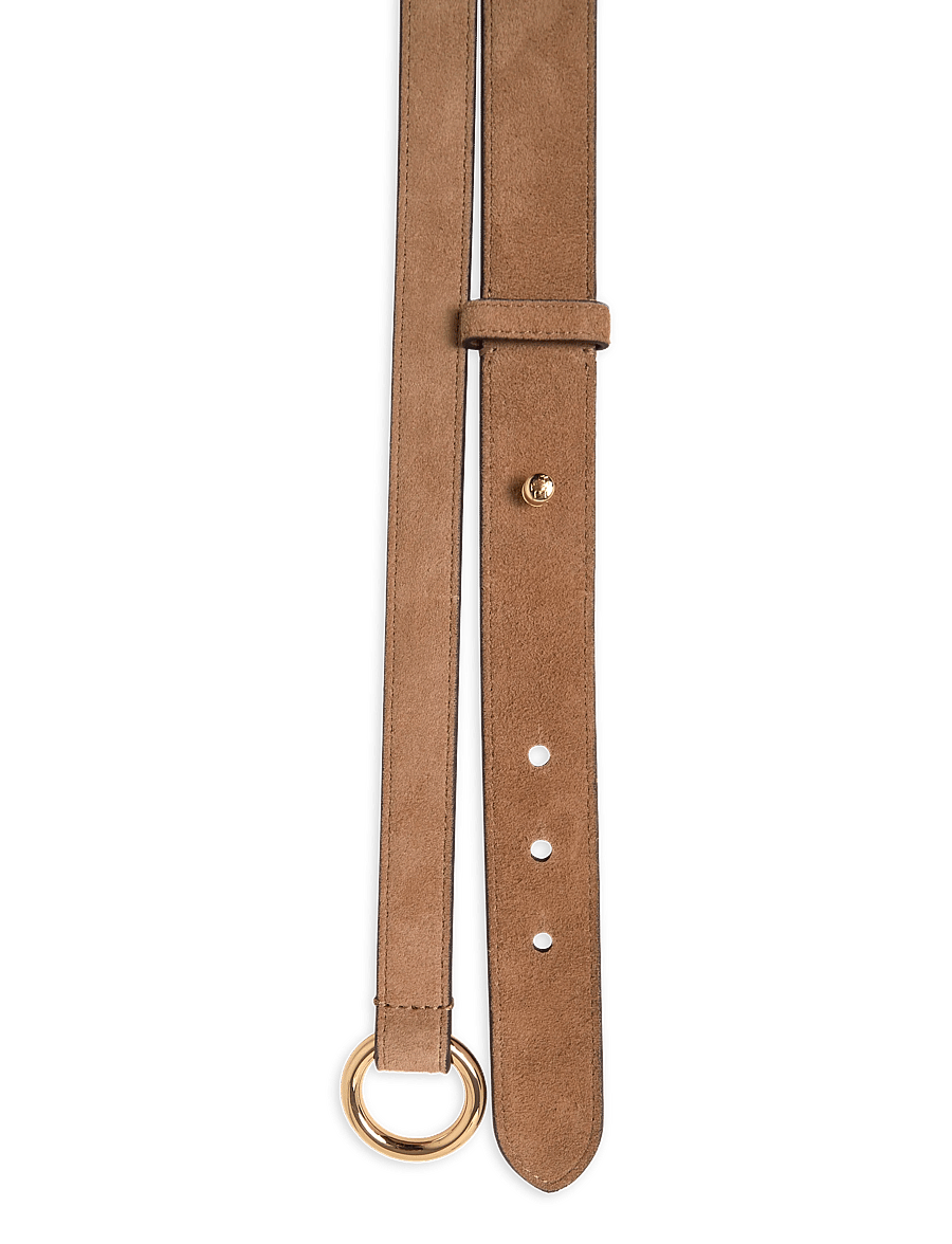Lauren Ralph Lauren - Suede O-Ring Stacked Wide Belt - camel - 3