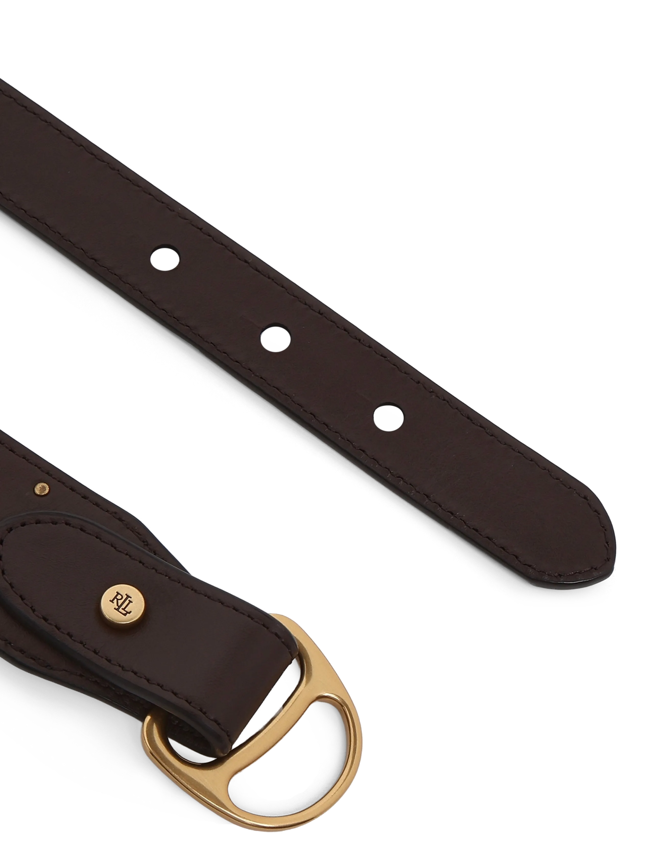 Lauren Ralph Lauren - Equestrian D-Ring Studded Leather Belt - läderskärp - chestnut brown - 1