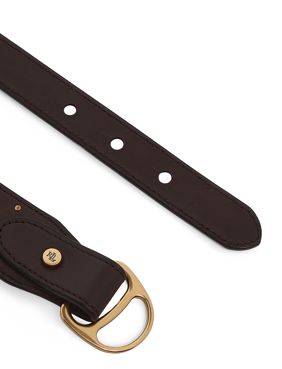 Lauren Ralph Lauren - Equestrian D-Ring Studded Leather Belt - läderskärp - chestnut brown - 1