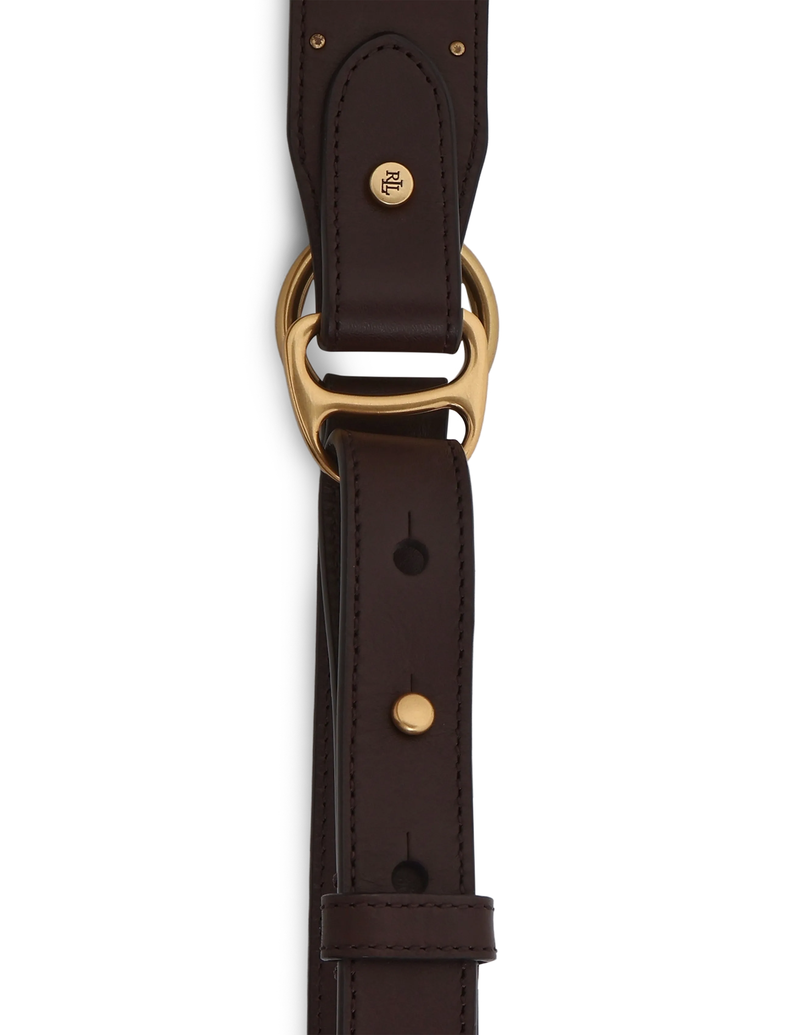 Lauren Ralph Lauren - Equestrian D-Ring Studded Leather Belt - läderskärp - chestnut brown - 2