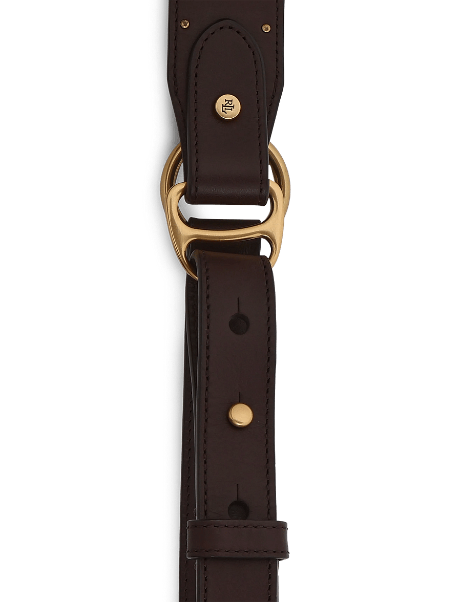 Lauren Ralph Lauren - Equestrian D-Ring Studded Leather Belt - läderskärp - chestnut brown - 2