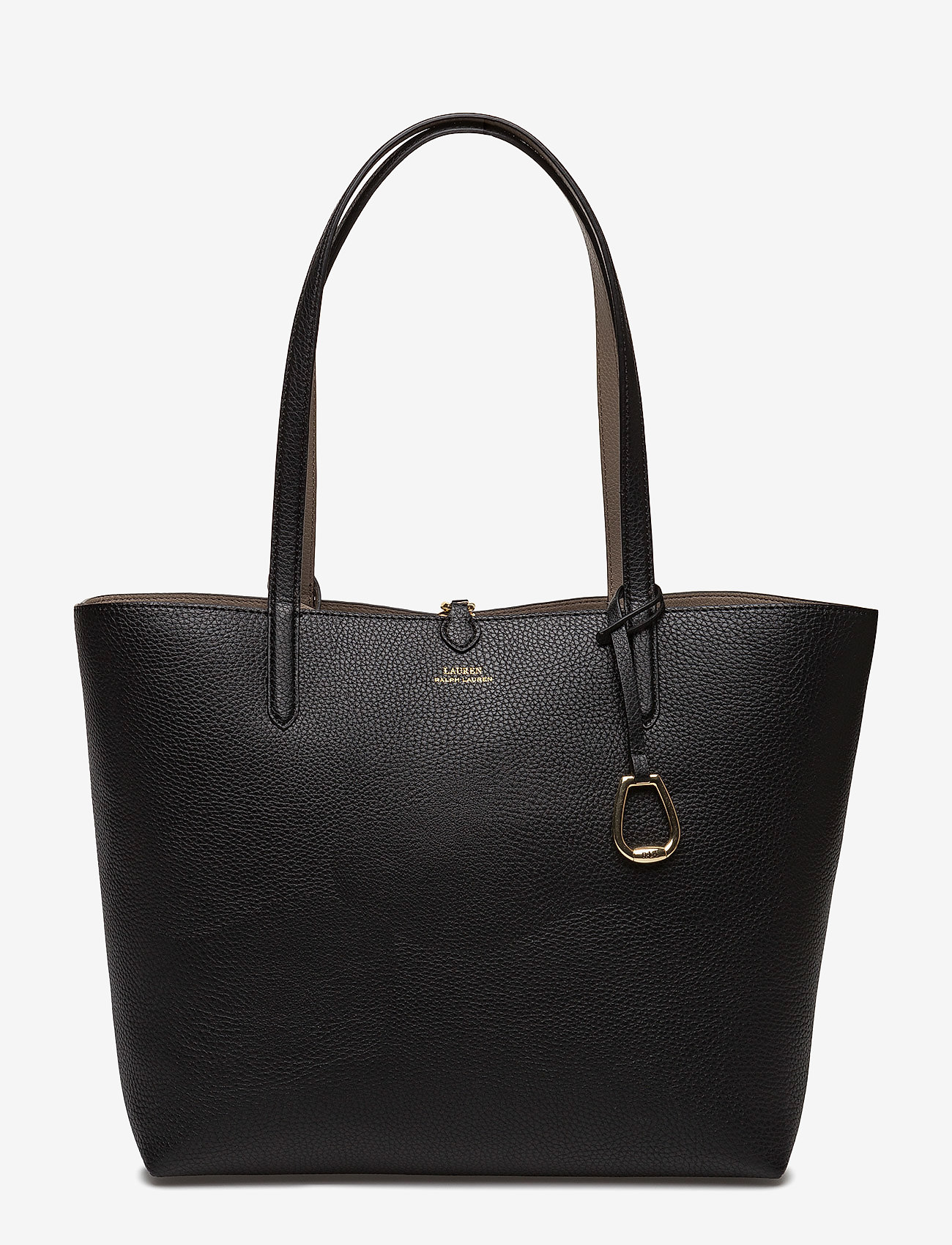 Lauren Ralph Lauren - Reversible Faux Leather Tote - black/taupe - 0