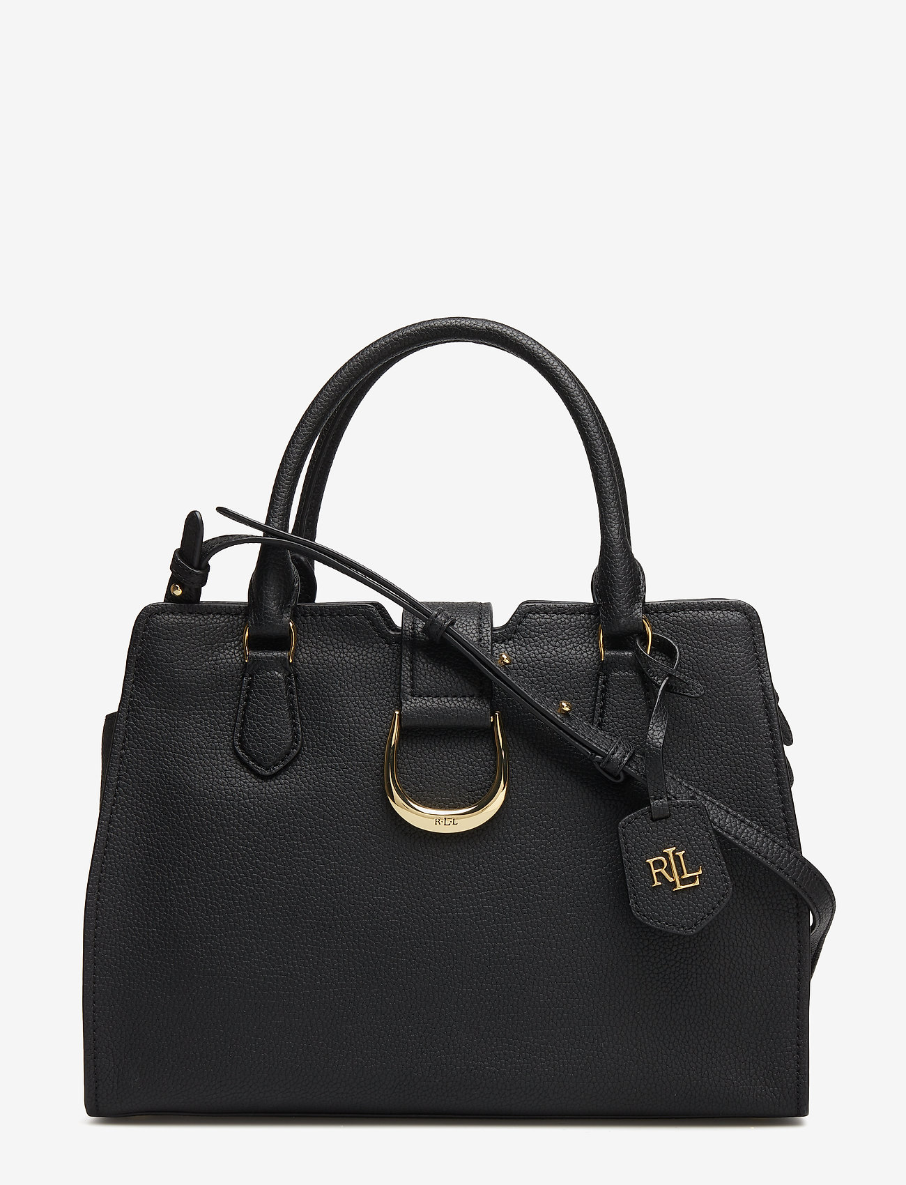 Lauren Ralph Lauren - Medium Pebbled Leather Satchel - black - 0