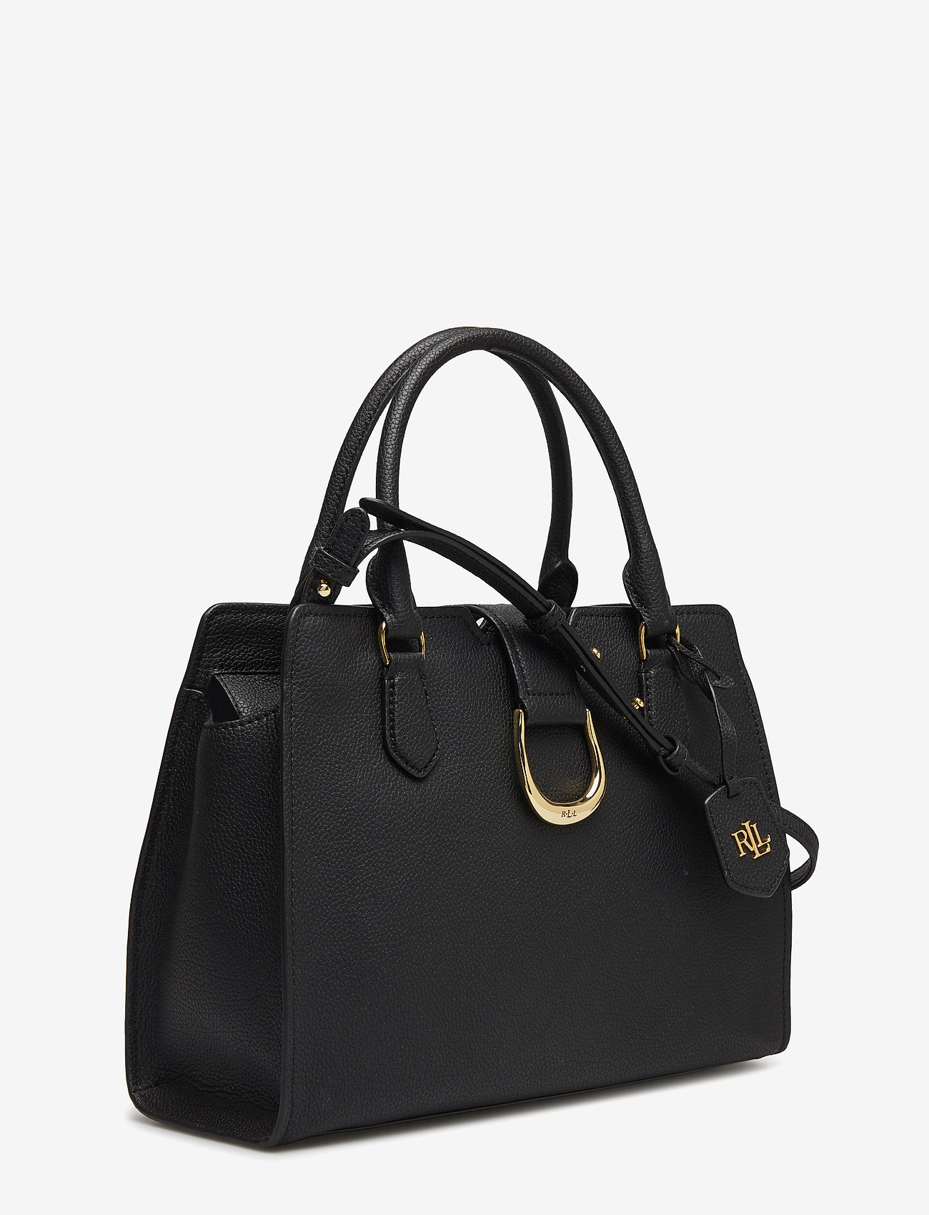 Lauren Ralph Lauren - Medium Pebbled Leather Satchel - black - 2