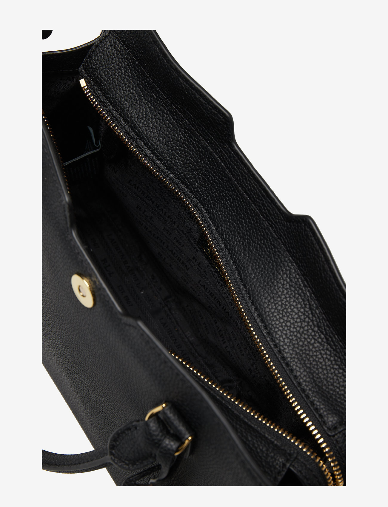 Lauren Ralph Lauren - Medium Pebbled Leather Satchel - black - 5