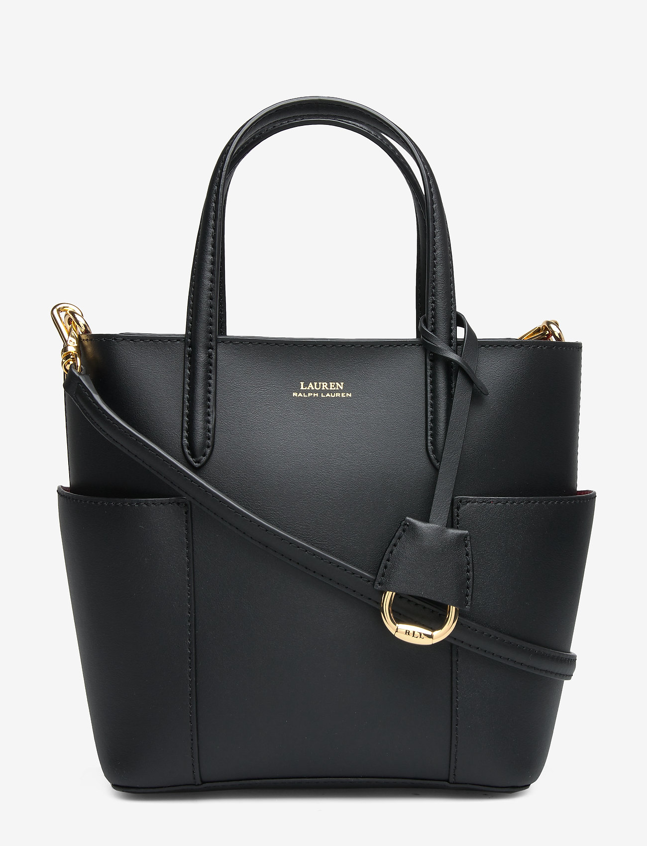 Lauren Ralph Lauren - Leather Mini Carlyle Tote - black/crimson - 0