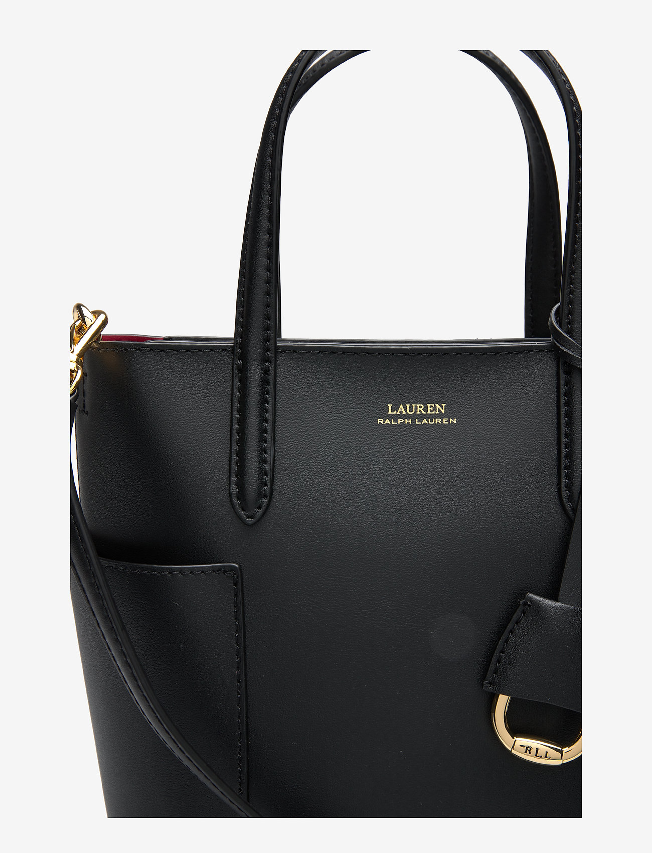 Lauren Ralph Lauren - Leather Mini Carlyle Tote - black/crimson - 3