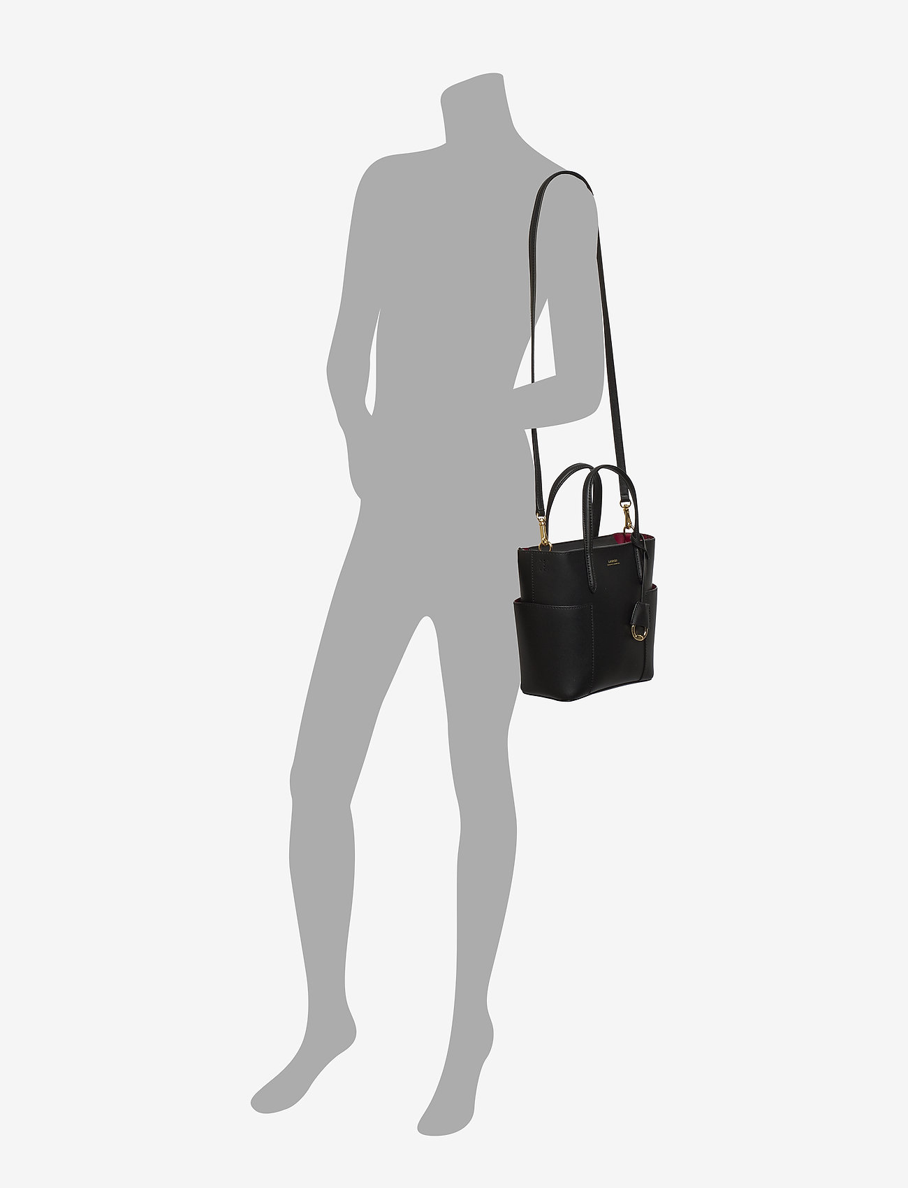 Lauren Ralph Lauren - Leather Mini Carlyle Tote - black/crimson - 5