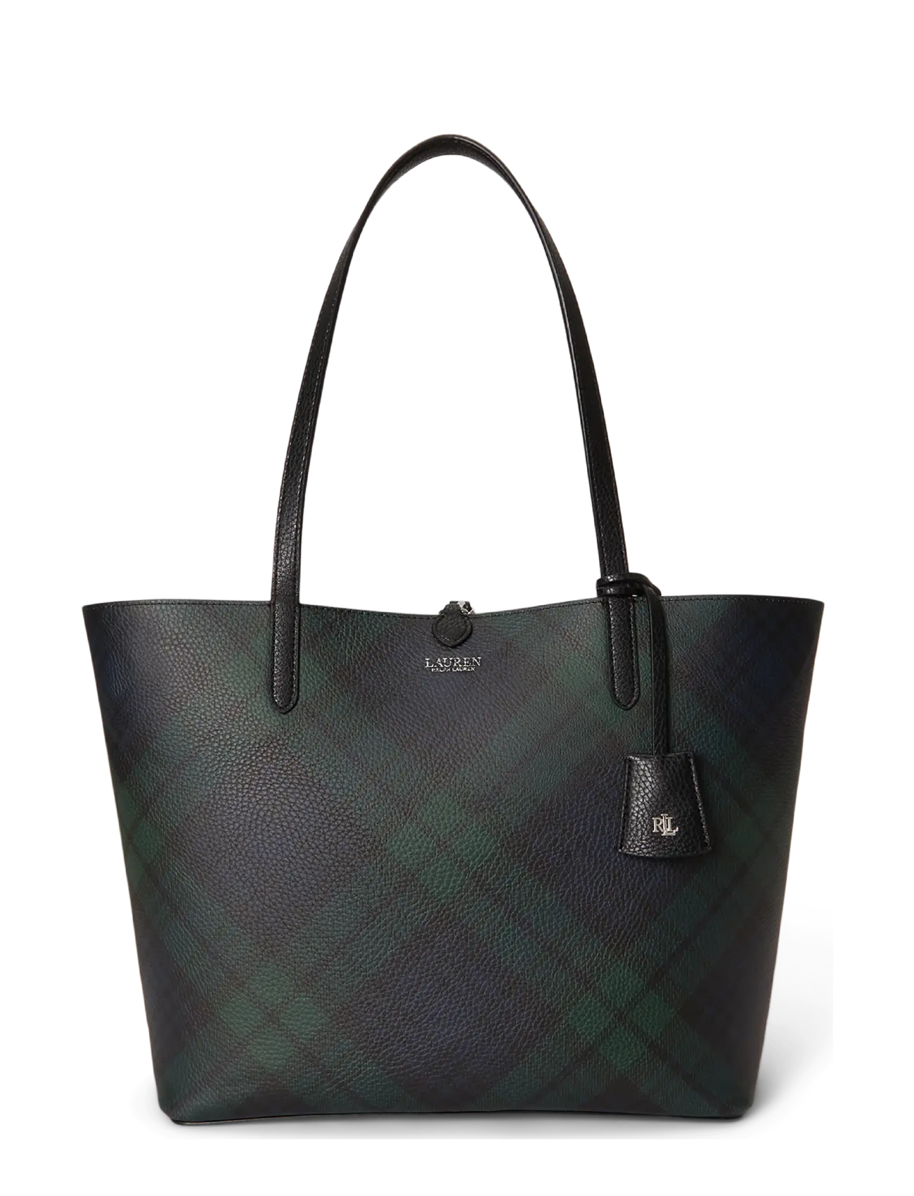 Lauren Ralph Lauren - Faux-Leather Large Reversible Tote Bag - kandekotid - black/black watch - 3