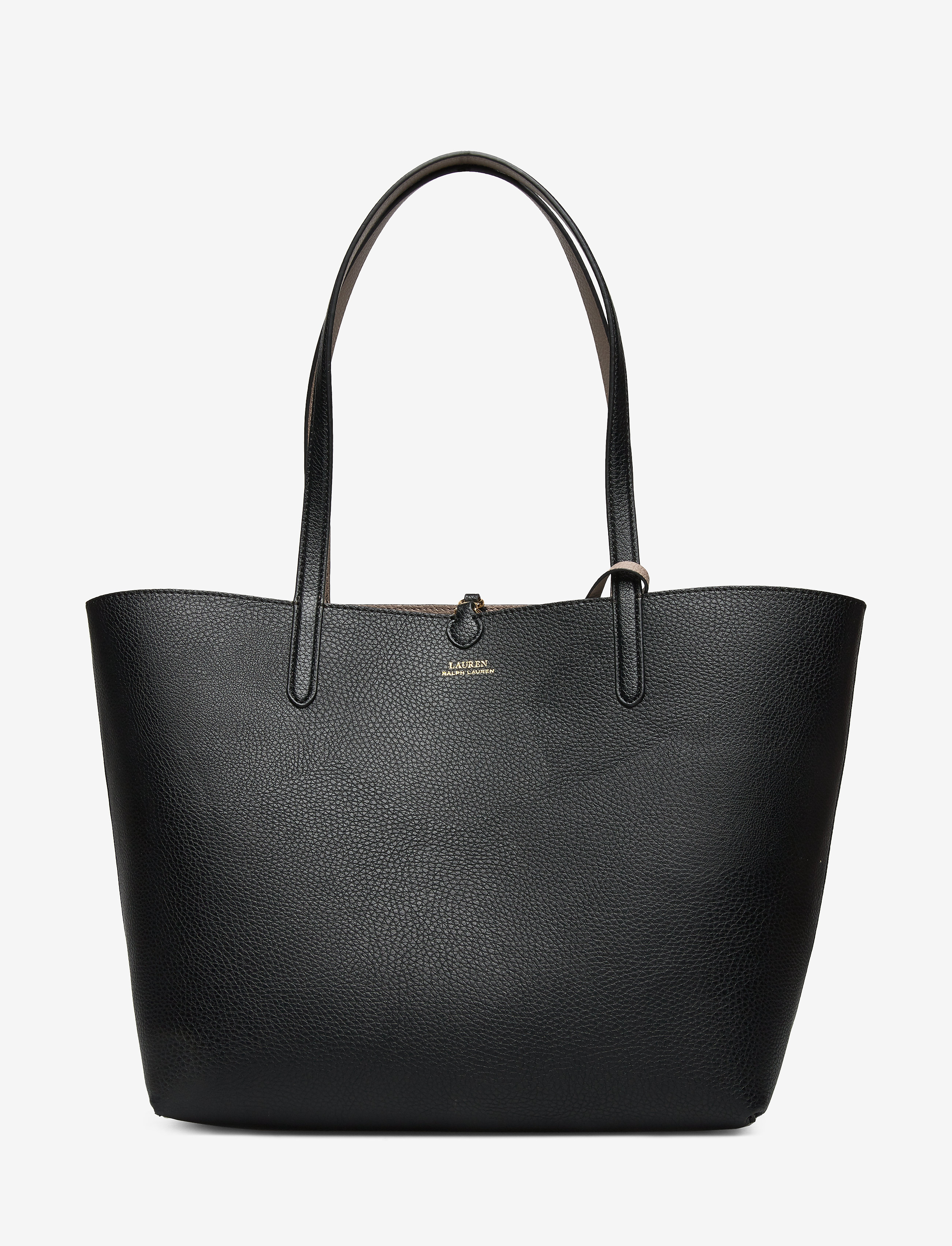 Lauren Ralph Lauren - FAUX PEBBLE GRAIN-RVRSBLE TOTE-TTE- - cabas - black/taupe - 4