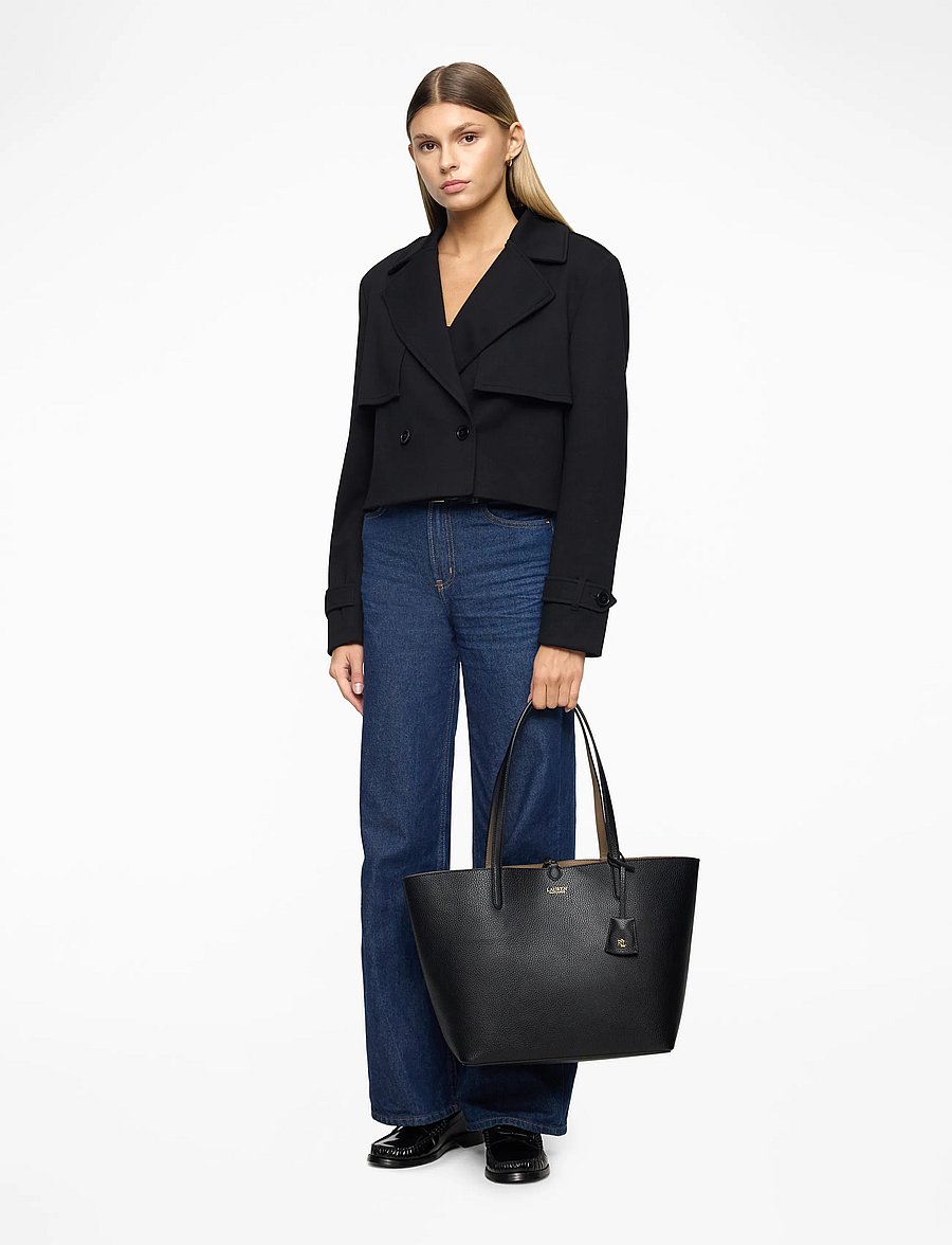 Lauren Ralph Lauren - Faux-Leather Medium Reversible Tote Bag - tote bags - black/taupe - 3