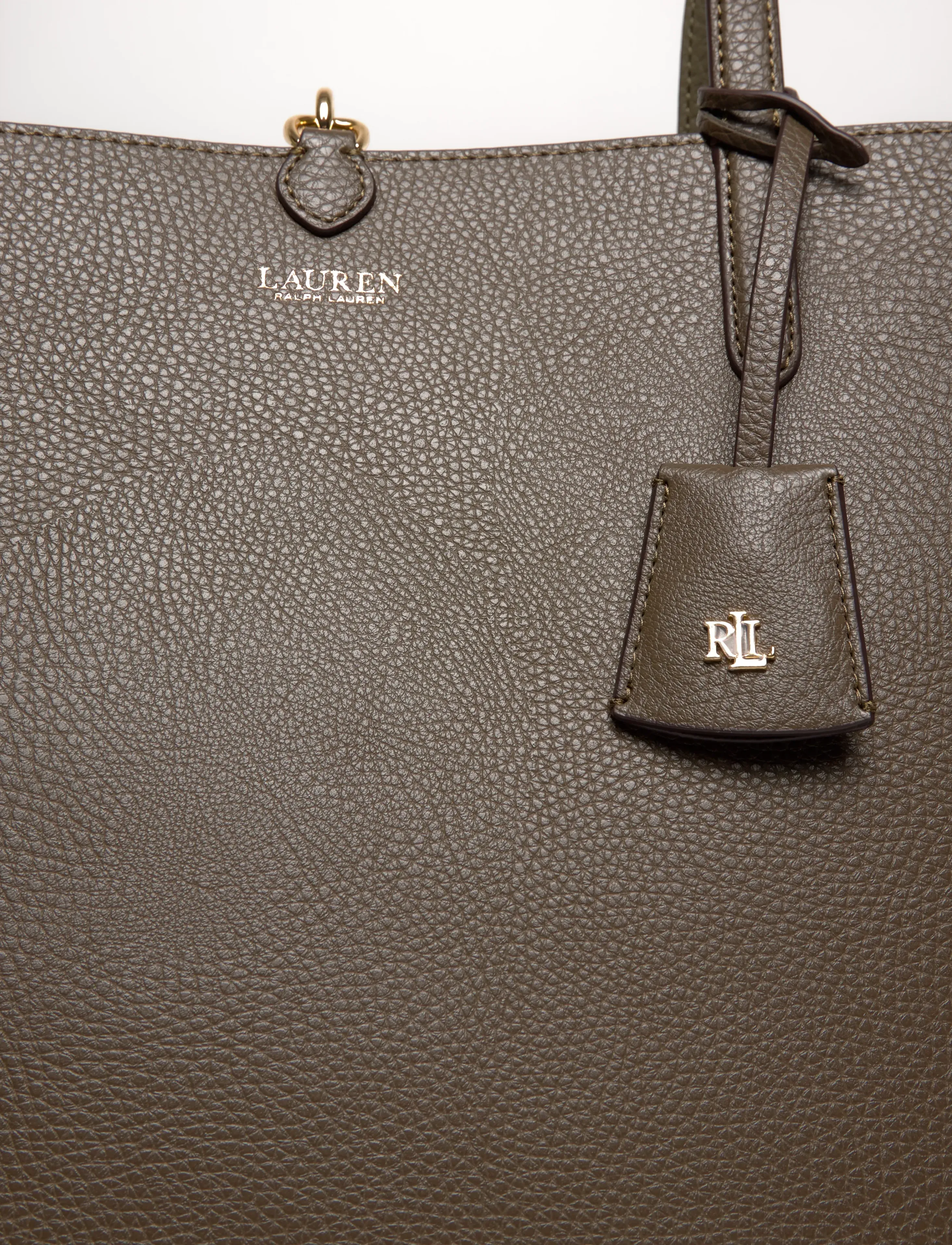 Lauren Ralph Lauren - Faux-Leather Large Reversible Tote Bag - shoppere - botanic green/sag - 3