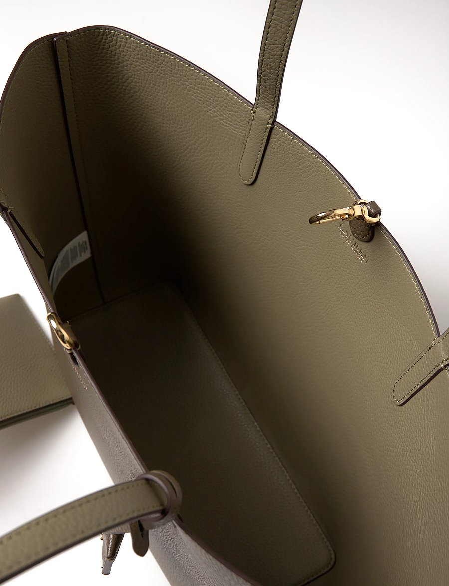 Lauren Ralph Lauren - Faux-Leather Medium Reversible Tote Bag - tote bags - botanic green/sag - 4
