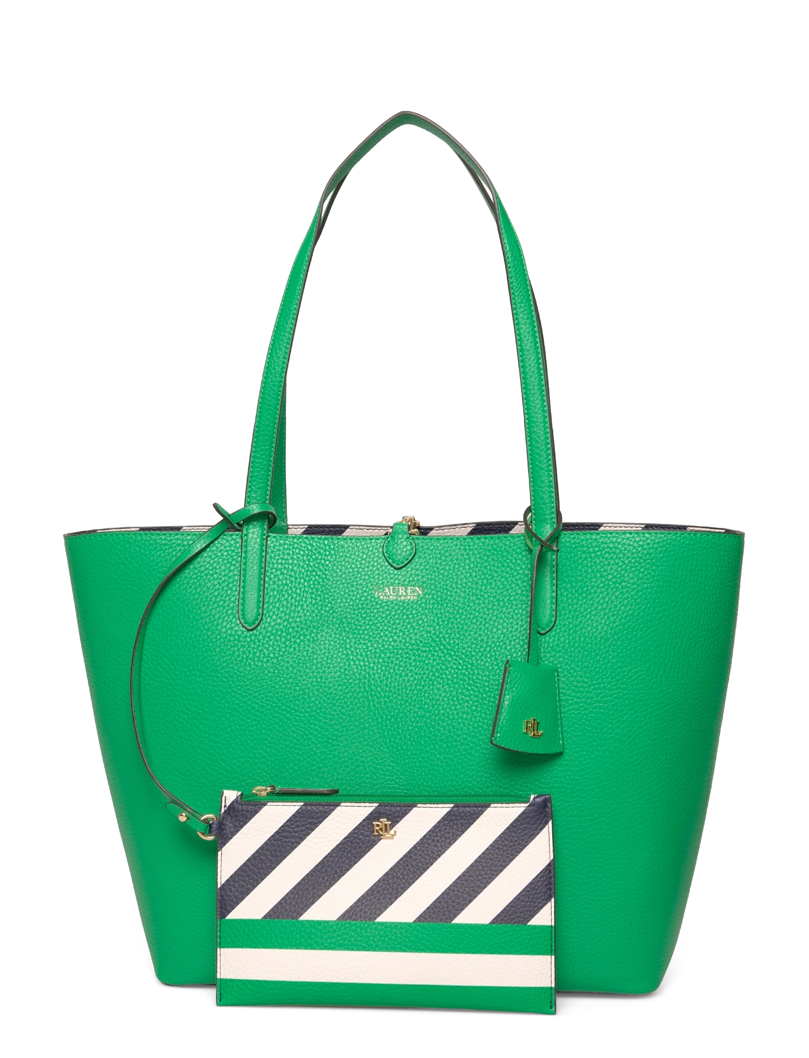 FAUX PEBBLE GRAIN-RVRSBLE TOTE-TTE- - GREEN TOPAZ/BLOCK