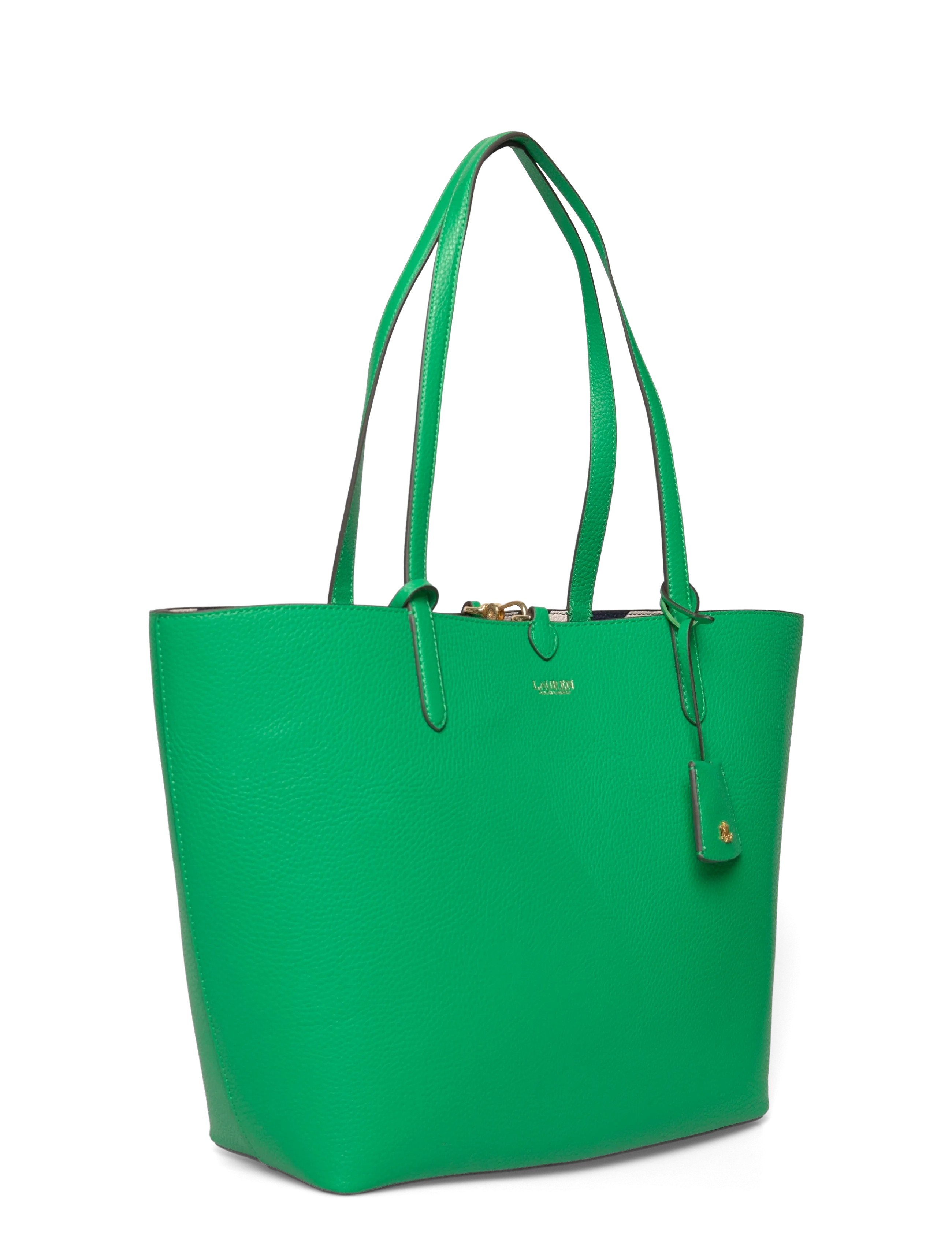 Lauren Ralph Lauren - Faux-Leather Large Reversible Tote Bag - shoppere - green topaz/block - 2