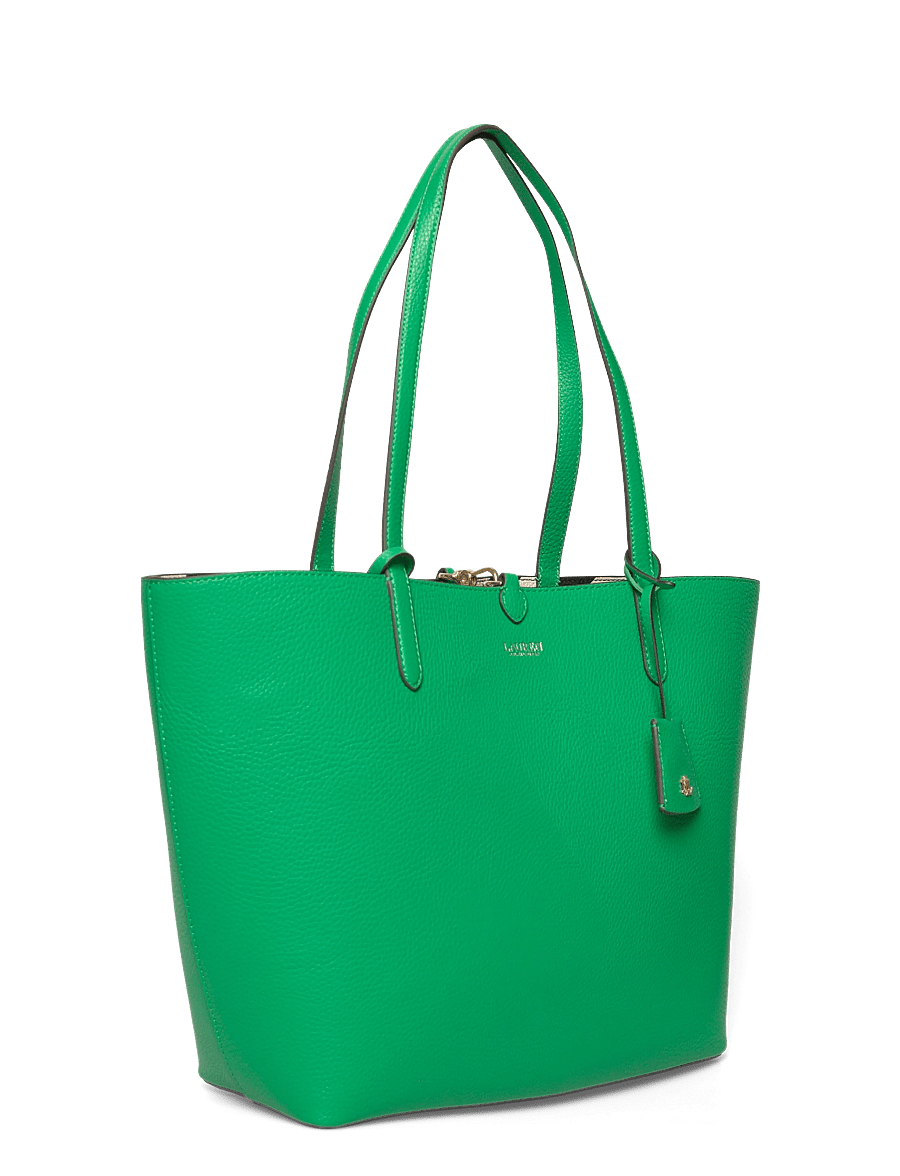 Lauren Ralph Lauren - Faux-Leather Medium Reversible Tote Bag - tote bags - green topaz/block - 2