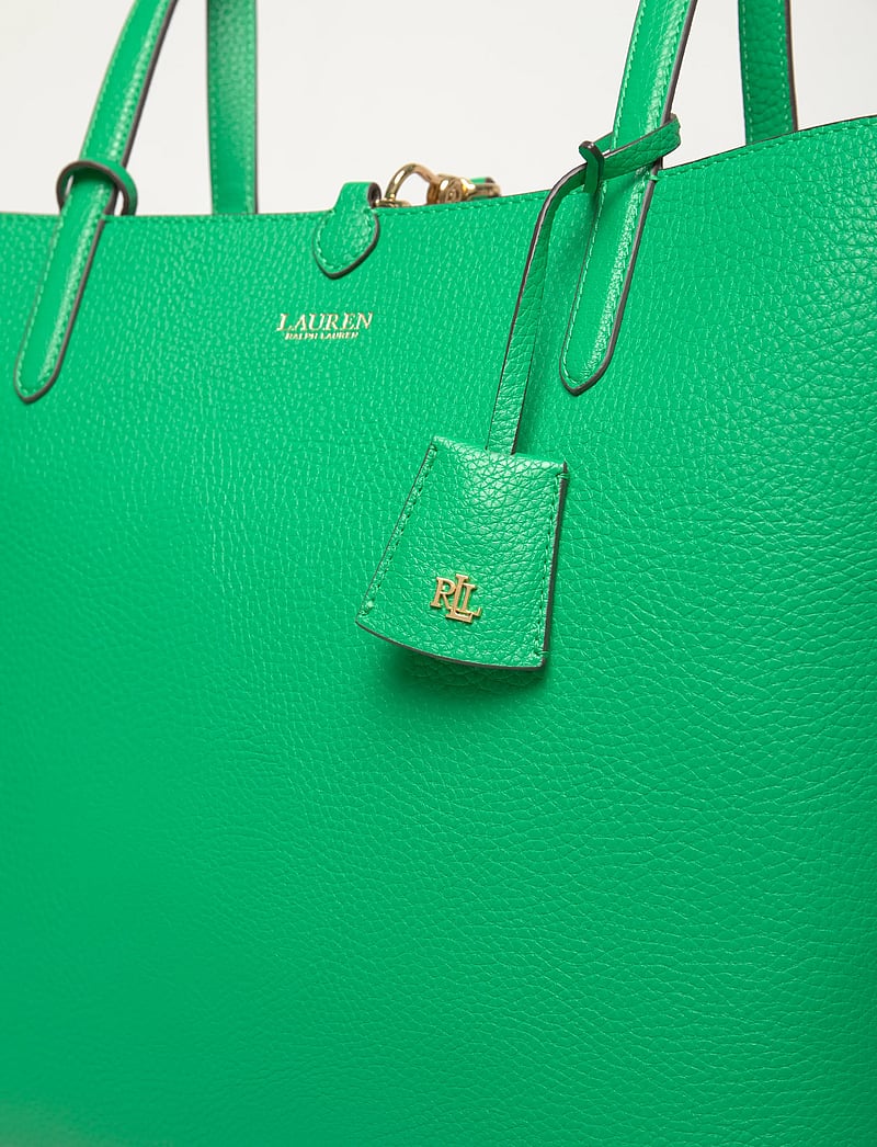 Lauren Ralph Lauren - FAUX PEBBLE GRAIN-RVRSBLE TOTE-TTE- - shoppingväskor - green topaz/block - 3