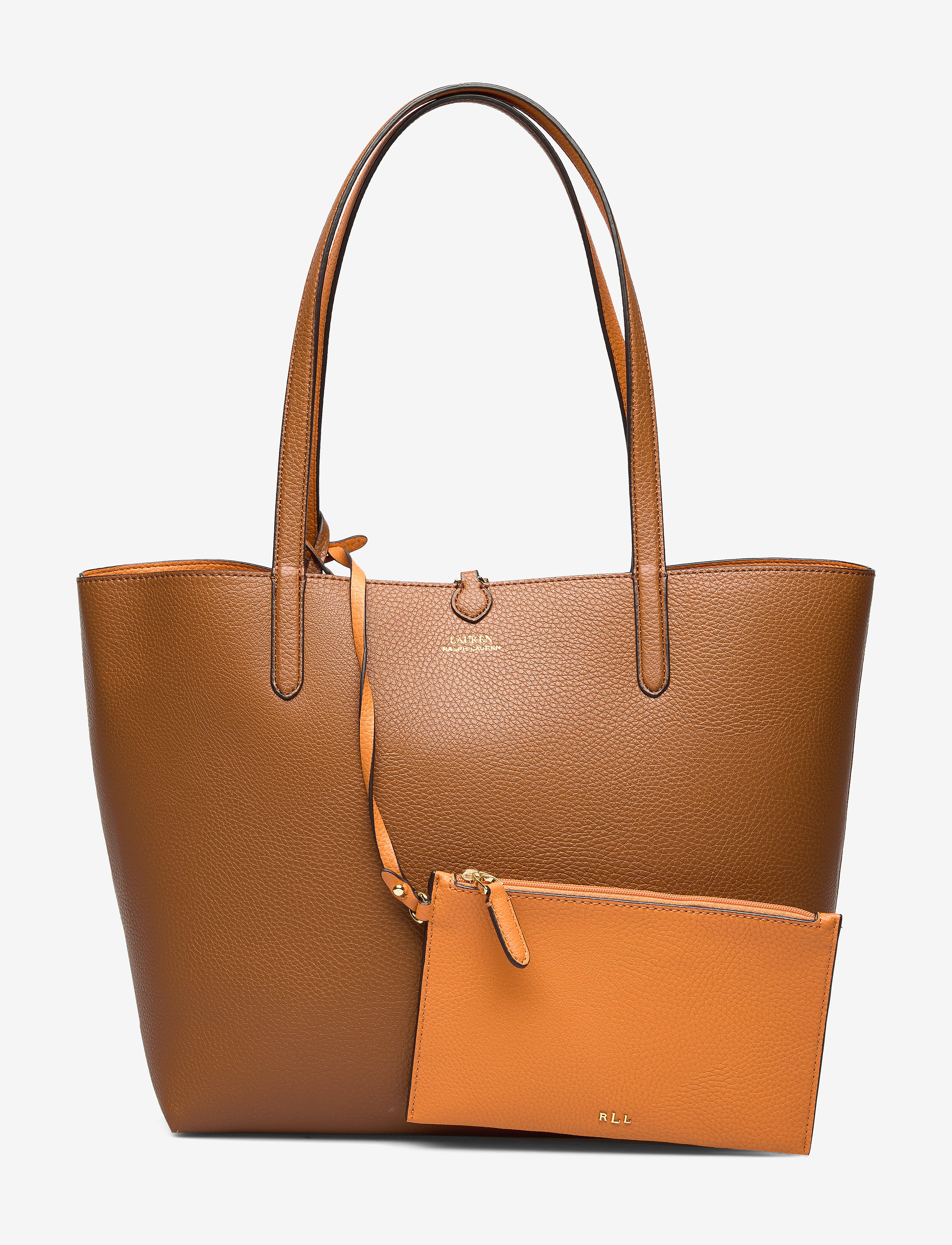 Lauren Ralph Lauren - Faux-Leather Large Reversible Tote Bag - shoppere - lauren tan/orange - 3