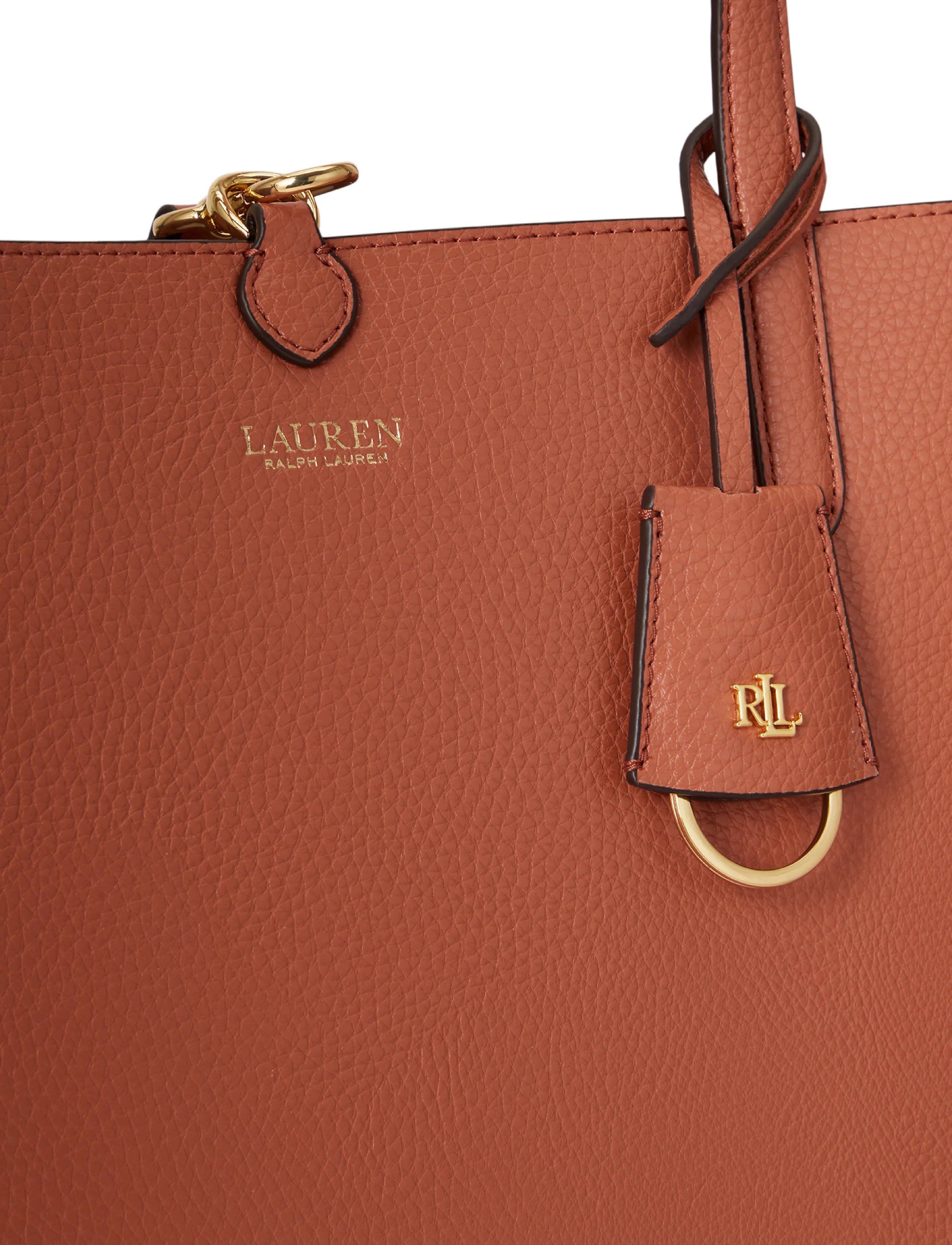 Lauren Ralph Lauren - Faux-Leather Large Reversible Tote Bag - shoppere - red terracotta/pi - 5