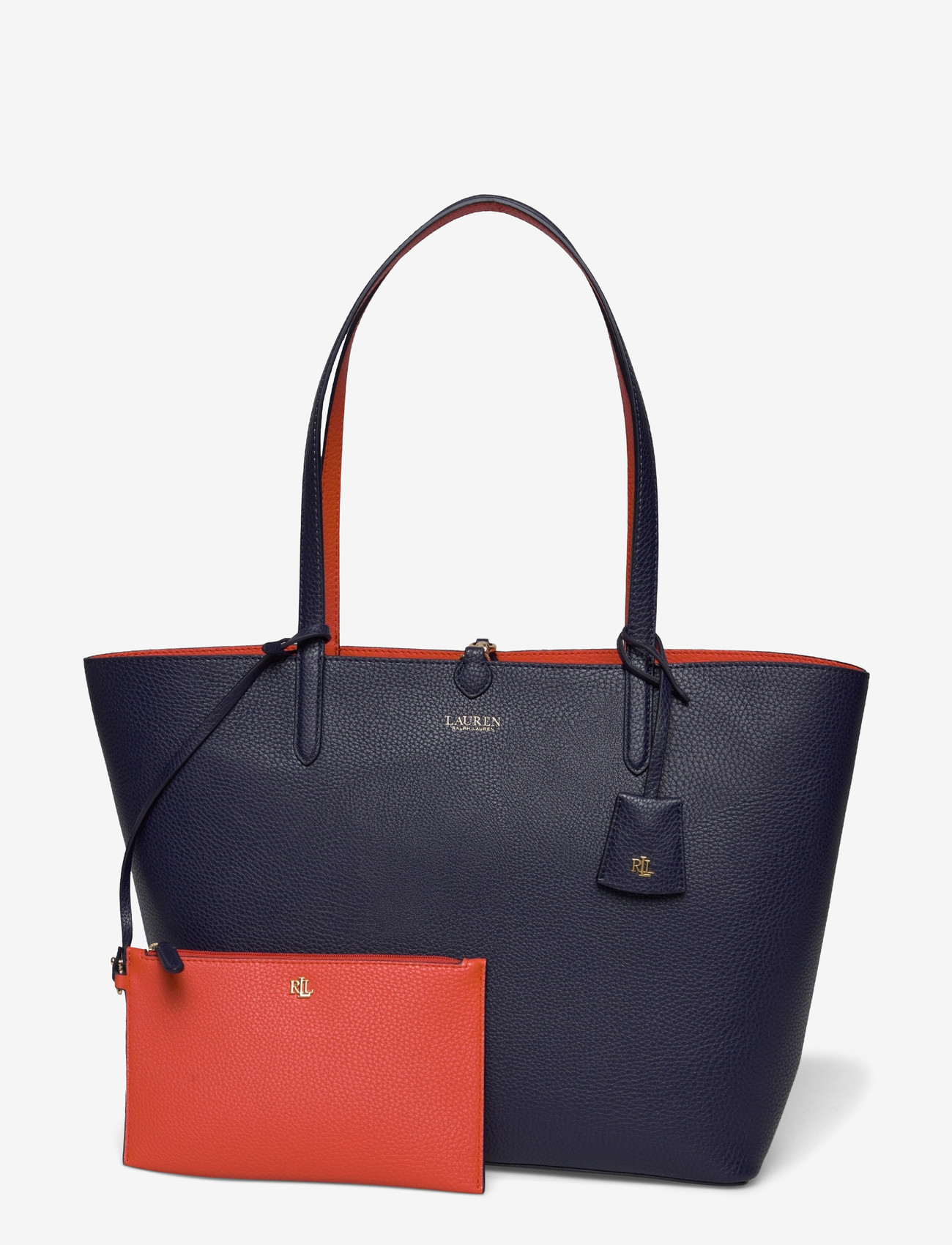 Lauren Ralph Lauren - Faux-Leather Large Reversible Tote Bag - tote bags - refined navy/dusk - 0
