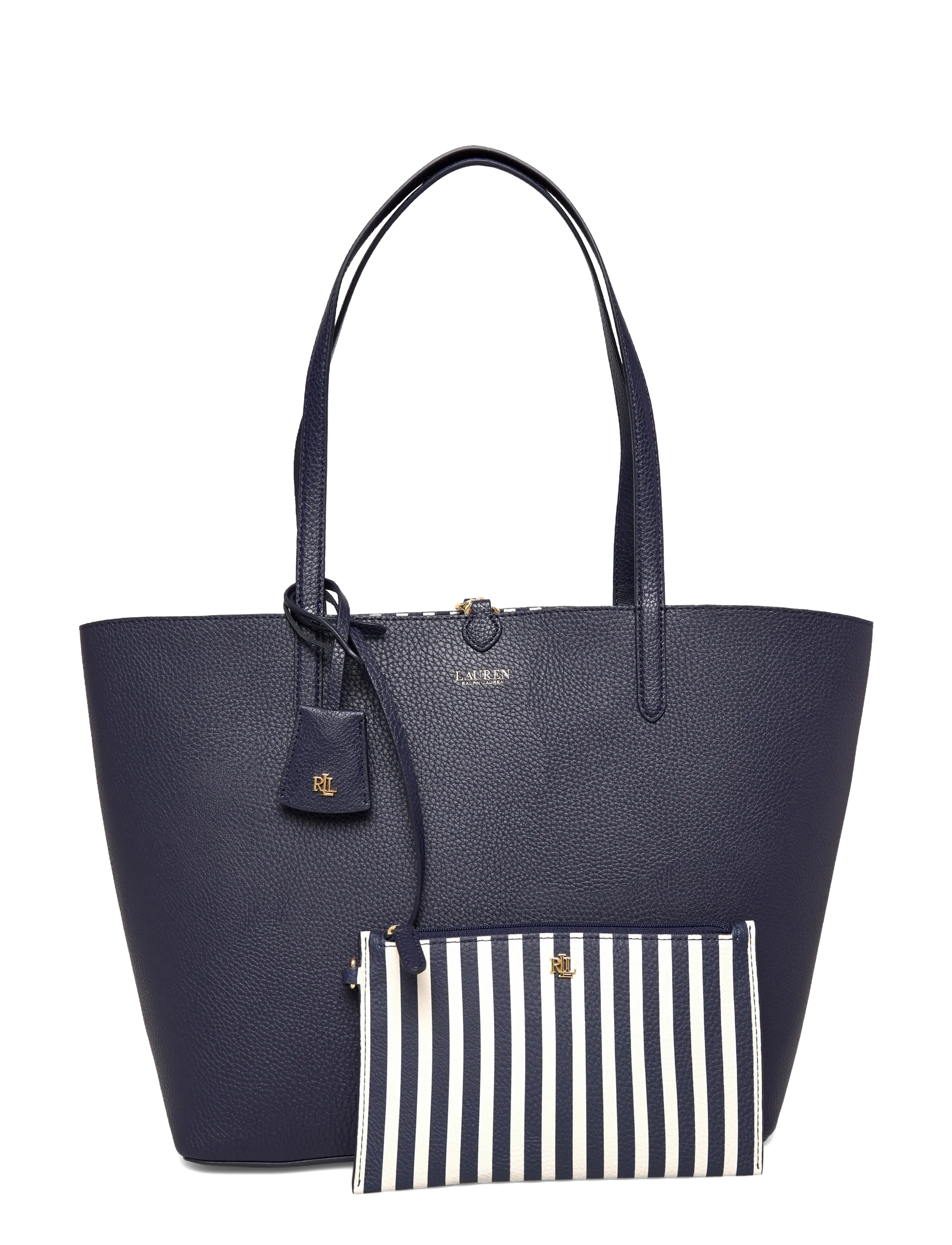 Lauren Ralph Lauren FAUX PEBBLE GRAIN-RVRSBLE TOTE-TTE- - Shopper - REFINED NAVY/SKIN / navy