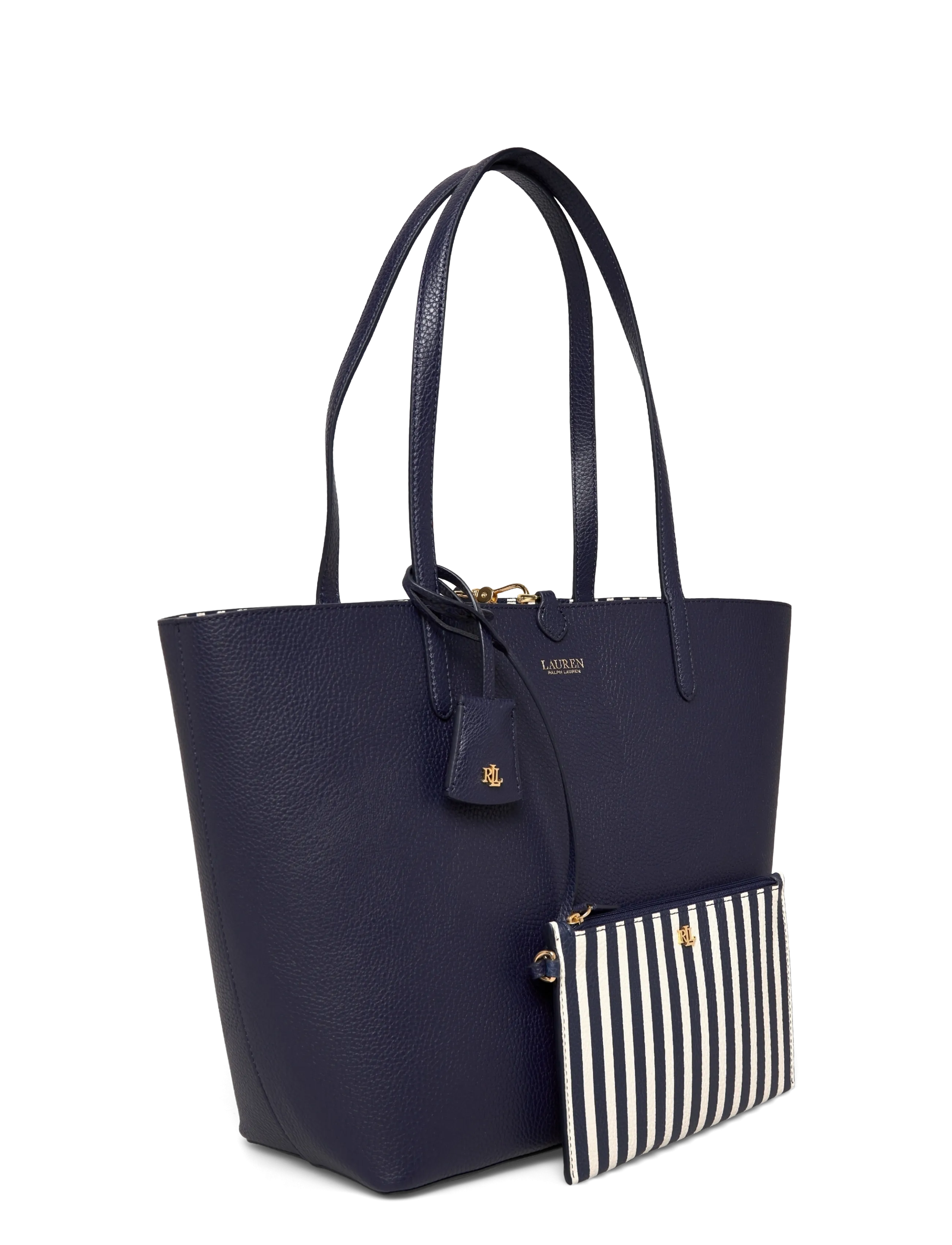 Lauren Ralph Lauren - Faux-Leather Large Reversible Tote Bag - shopper - refined navy/skin - 2