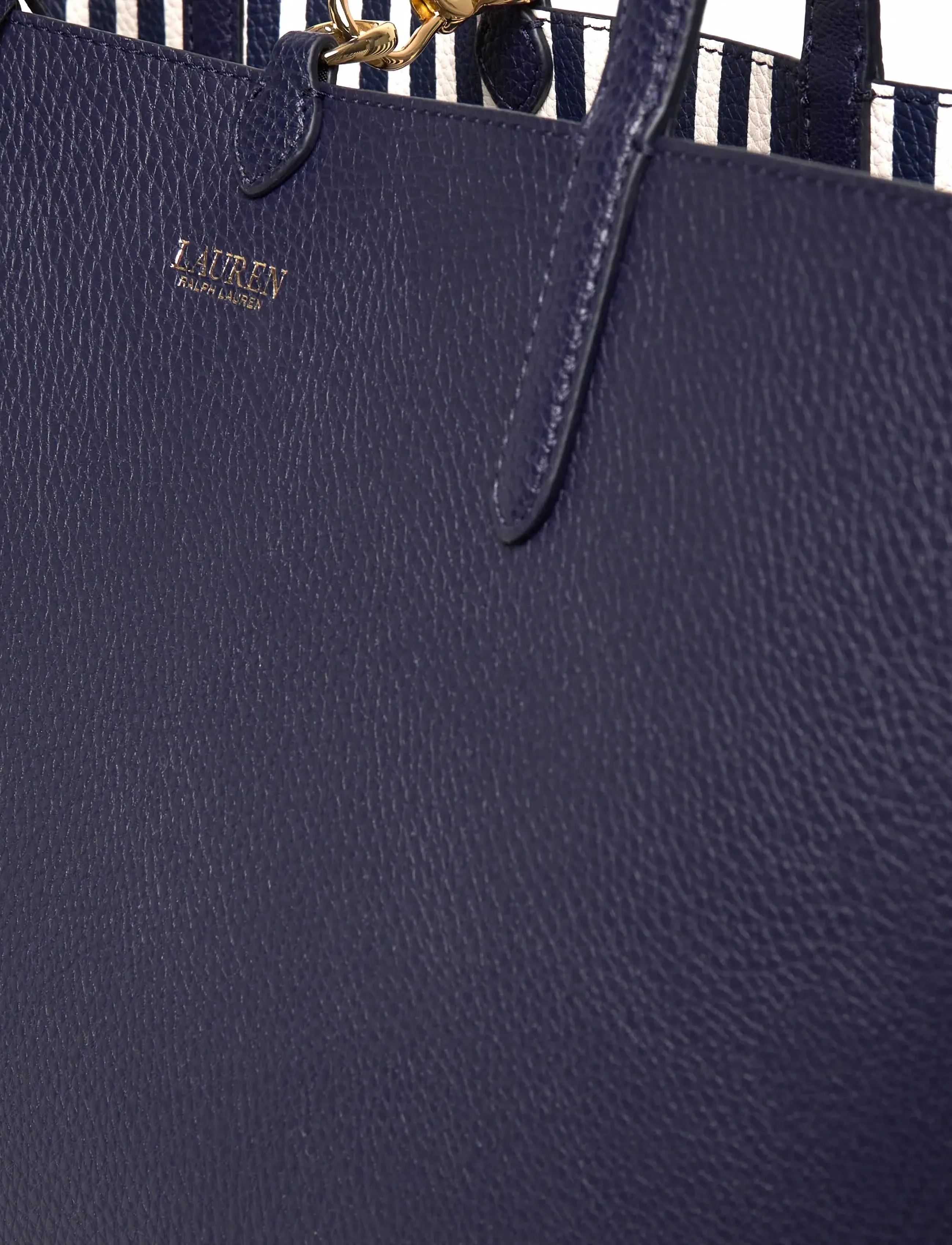 Lauren Ralph Lauren - Faux-Leather Large Reversible Tote Bag - shopper - refined navy/skin - 3