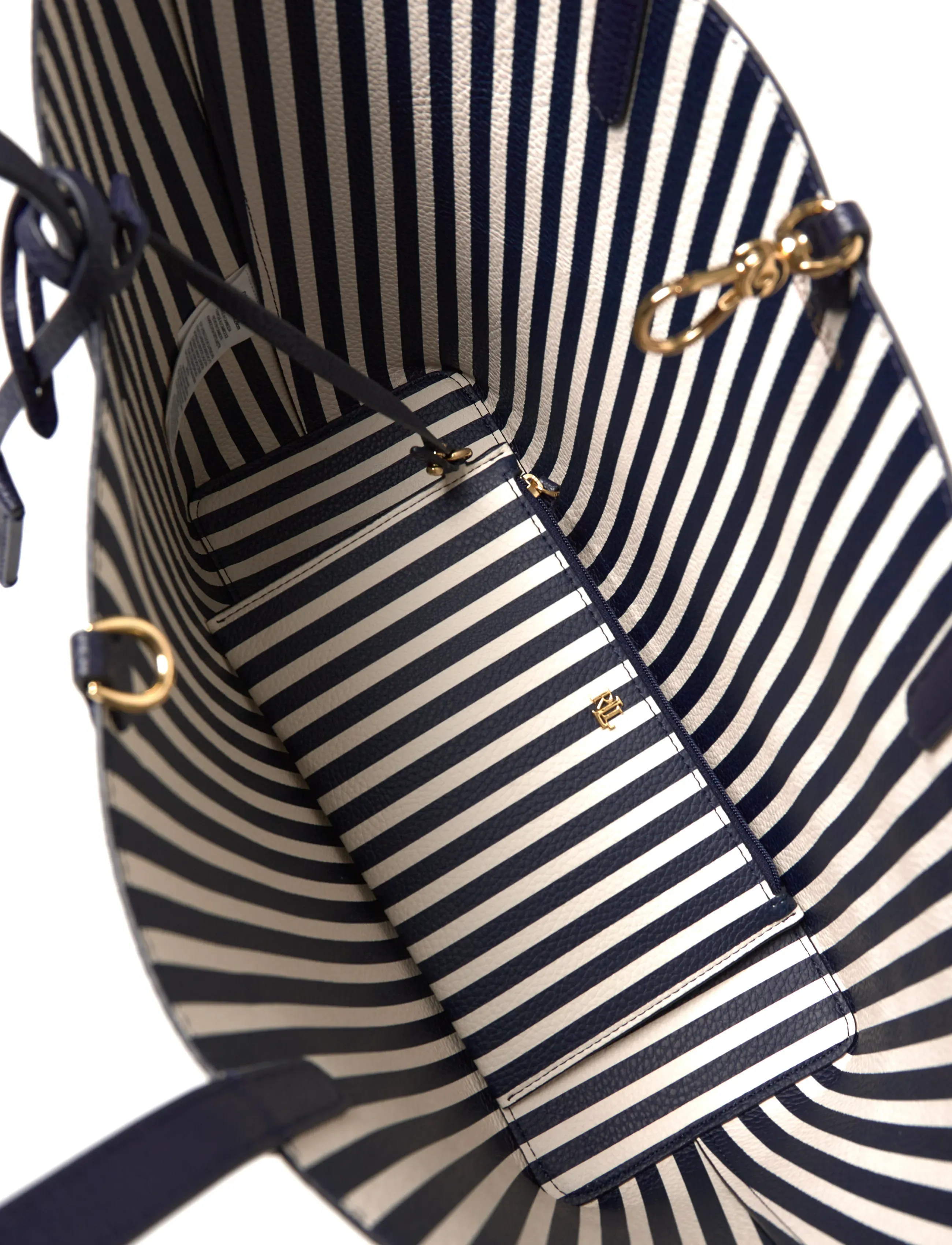 Lauren Ralph Lauren - Faux-Leather Large Reversible Tote Bag - shopper - refined navy/skin - 4