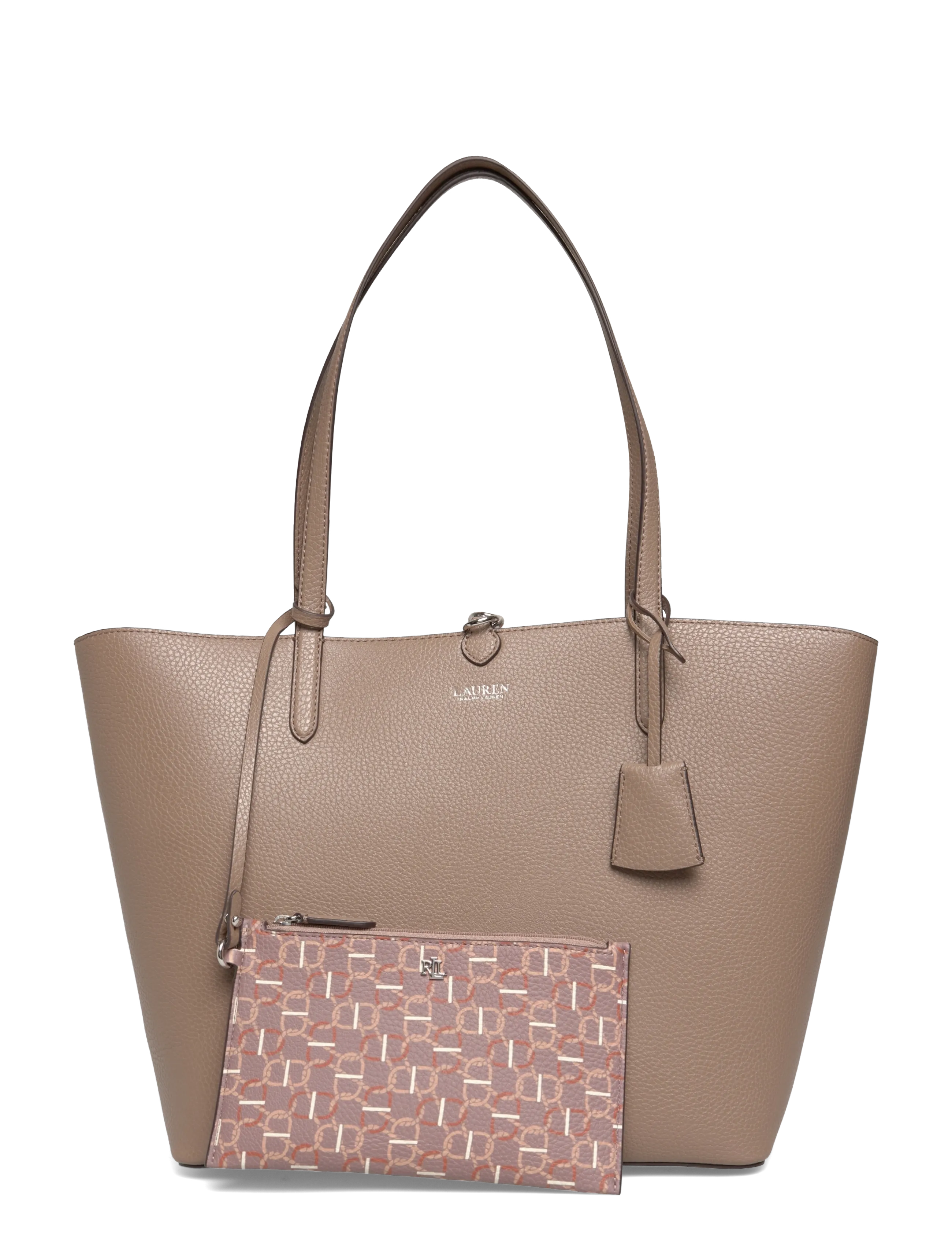 Lauren Ralph Lauren FAUX PEBBLE GRAIN-RVRSBLE TOTE-TTE-MED - Shoppingväskor & Totes - RIDER GEO/TAUPE B / beige
