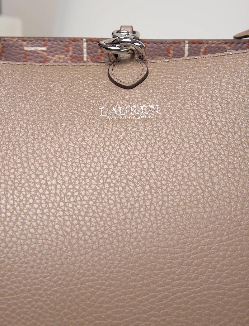 Lauren Ralph Lauren - FAUX PEBBLE GRAIN-RVRSBLE TOTE-TTE- - shoppingväskor - rider geo/taupe b - 3