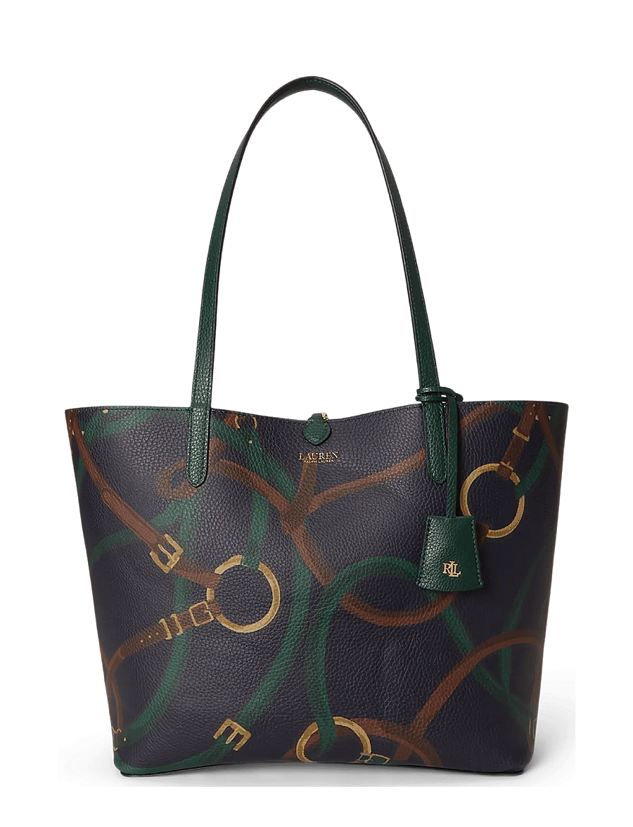 Lauren Ralph Lauren - Faux-Leather Medium Reversible Tote Bag - tote bags - season grn/urbn b - 2