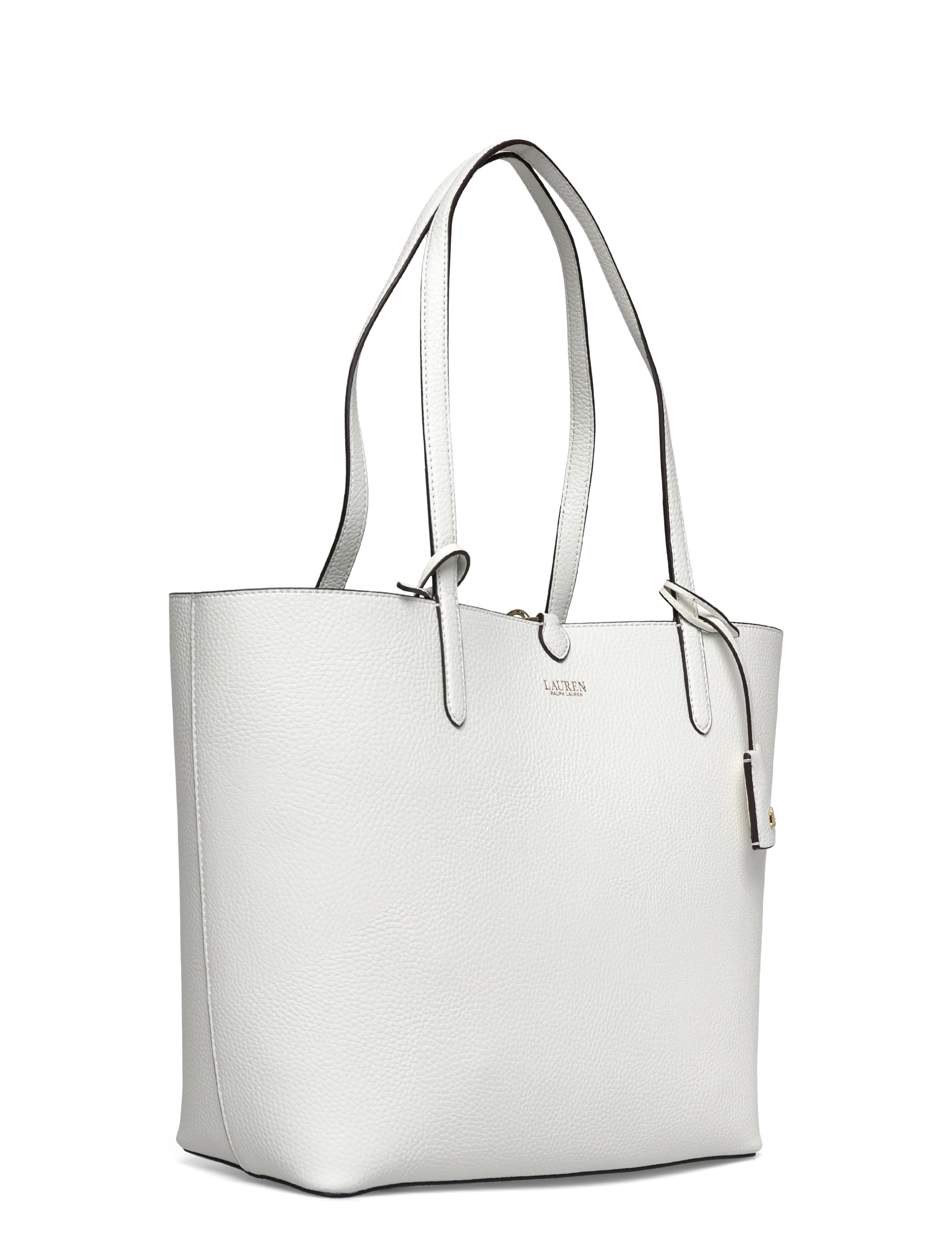 Lauren Ralph Lauren - Faux-Leather Large Reversible Tote Bag - shoppers - white/summer pais - 2