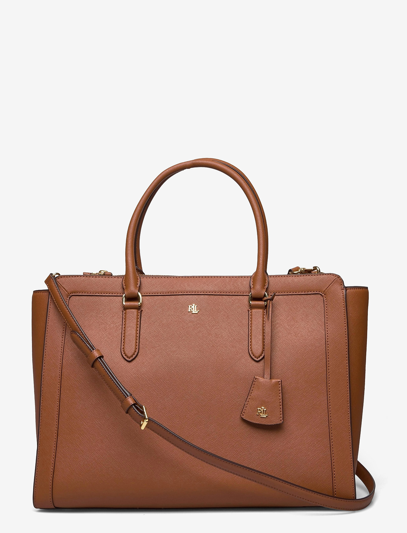 Lauren Ralph Lauren - Crosshatch Leather Large Brooke Satchel - lauren tan - 0